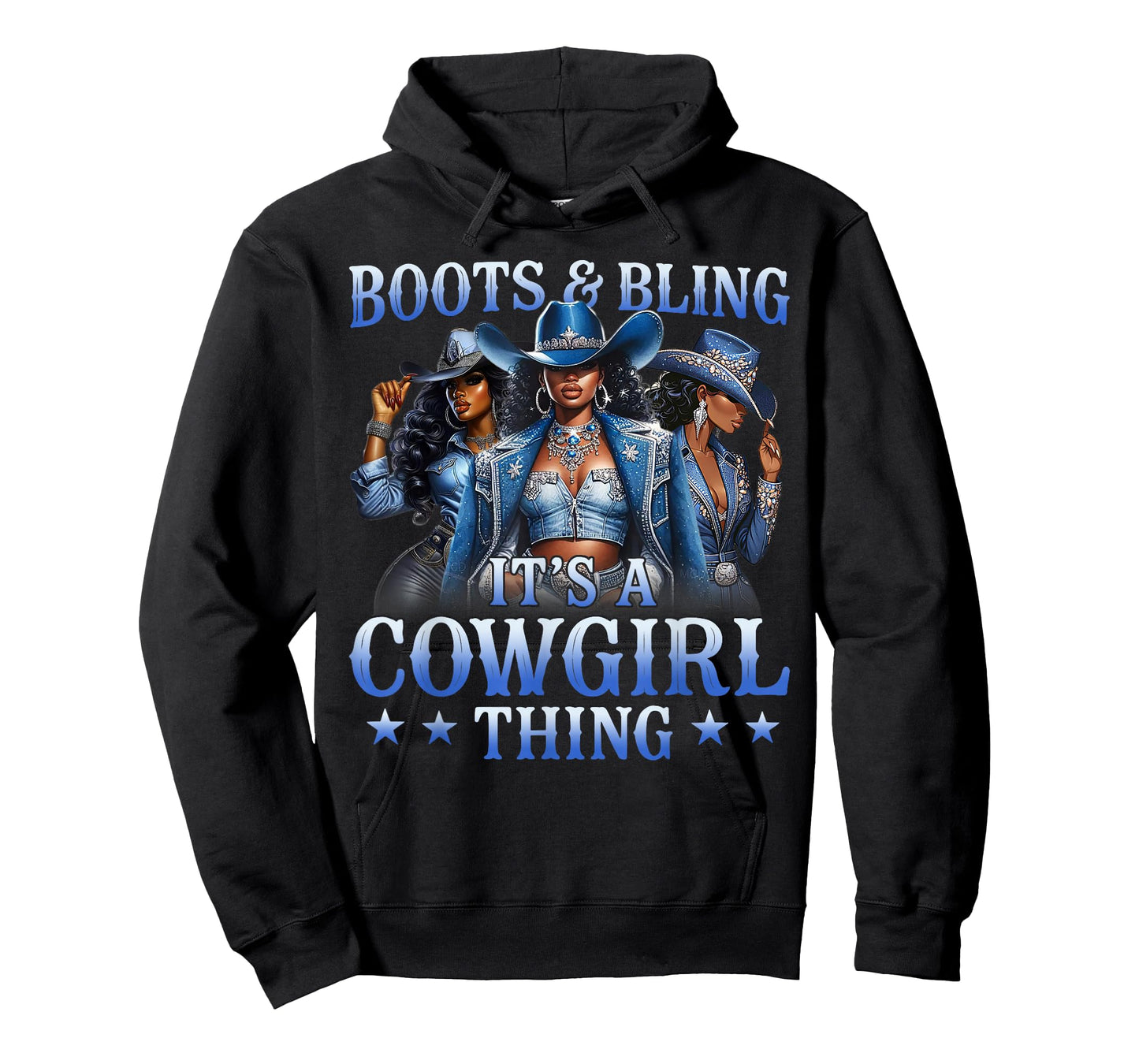 Boots & Bling its a Cowgirl Thing Black Cowgirl Melanin T-Shirt