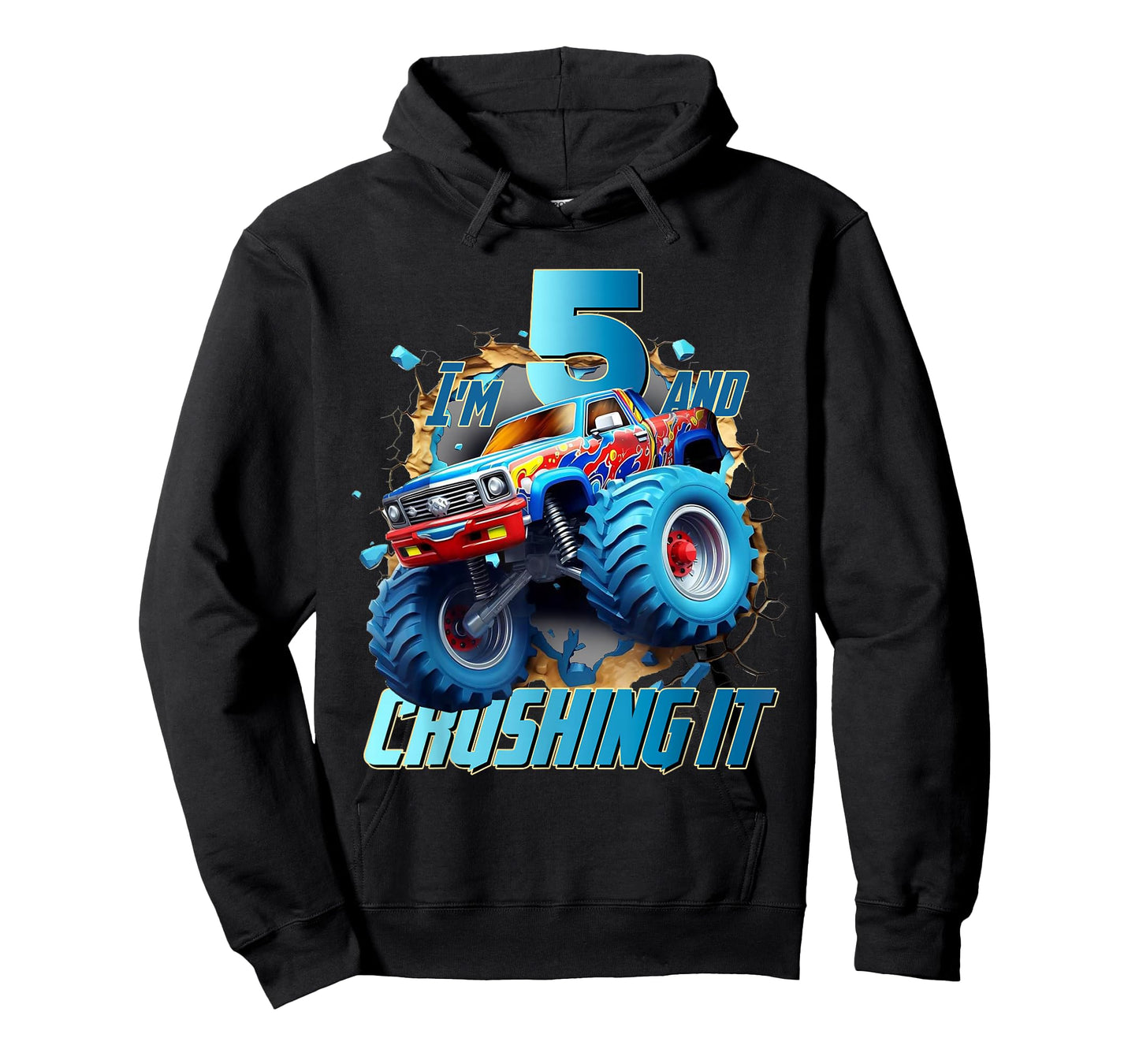 I'm Crushing it Monster Truck 5 Year Old Boys 5th Birthday T-Shirt
