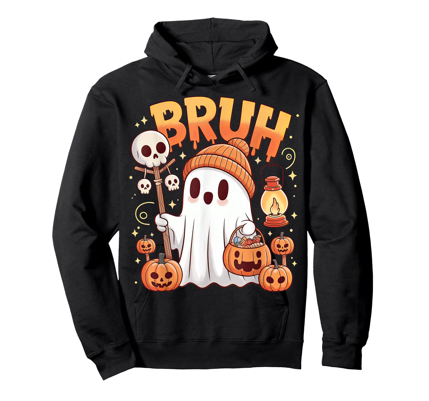 Bruh Ghost Halloween Cute Ghost Trick Or Treat Candy Kids T-Shirt