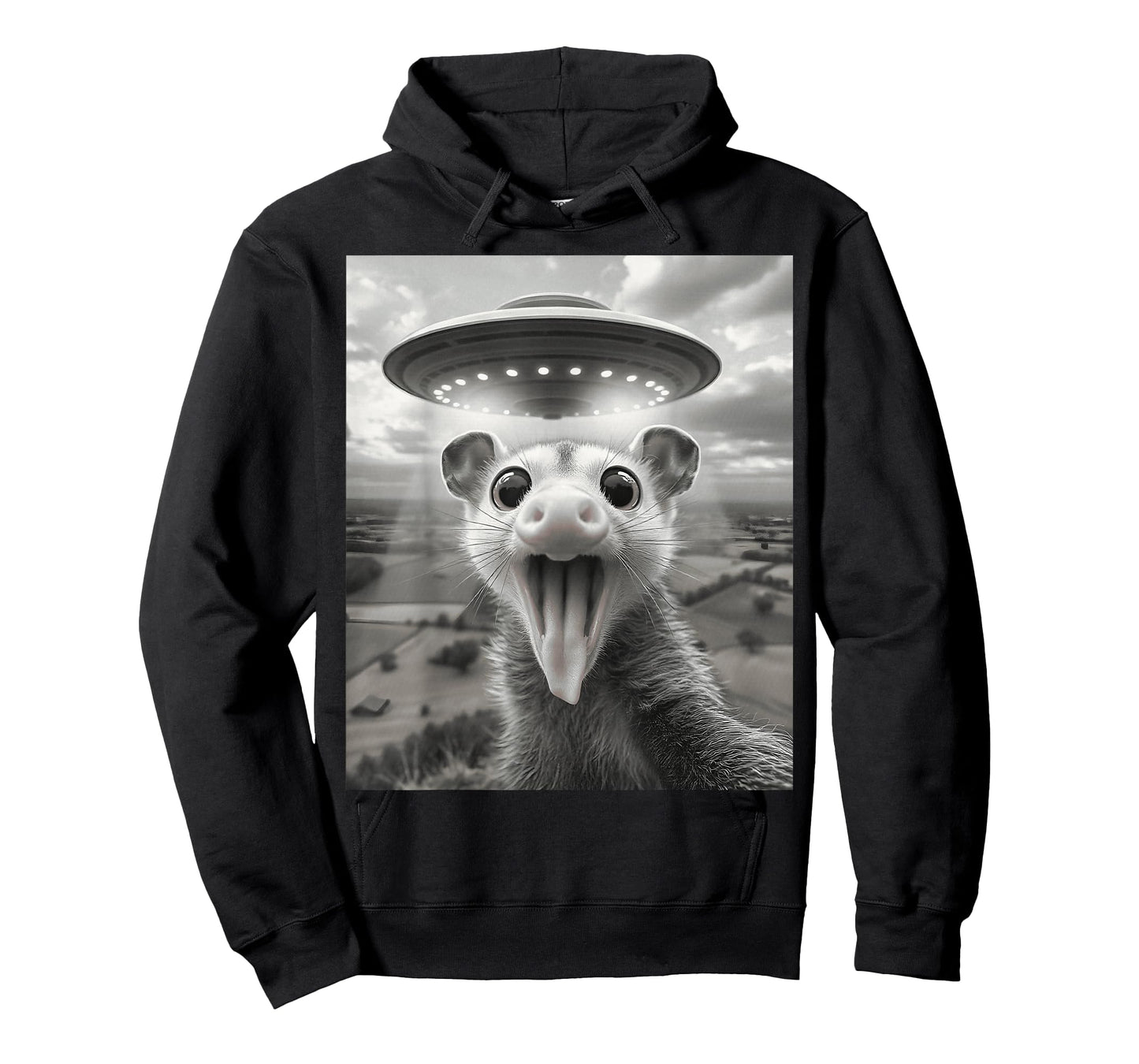 Opossum Selfie Alien UFO Possum T-Shirt
