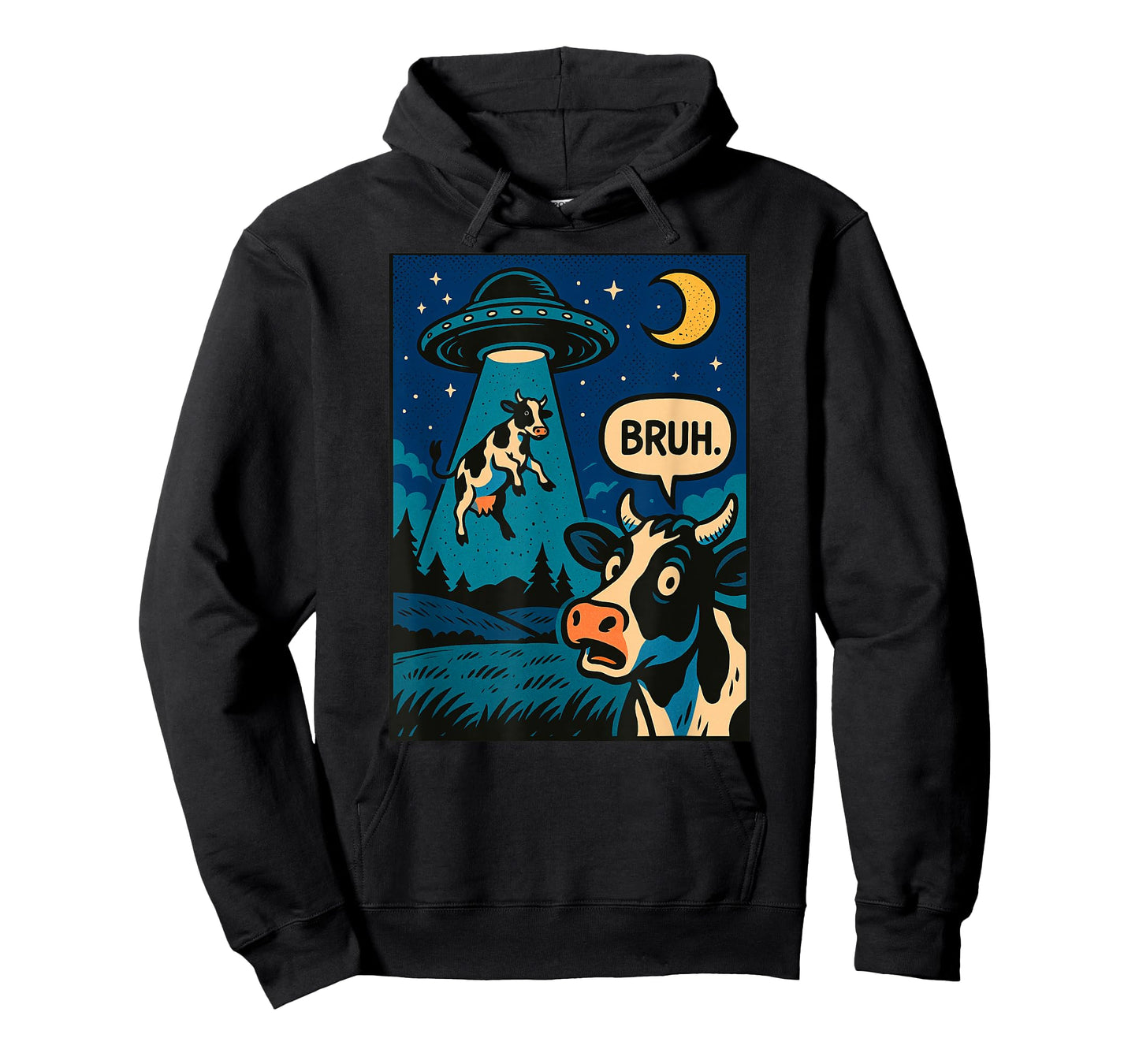 Funny Cow Meme UFO Alien Zoo Boys Girls Kids T-Shirt