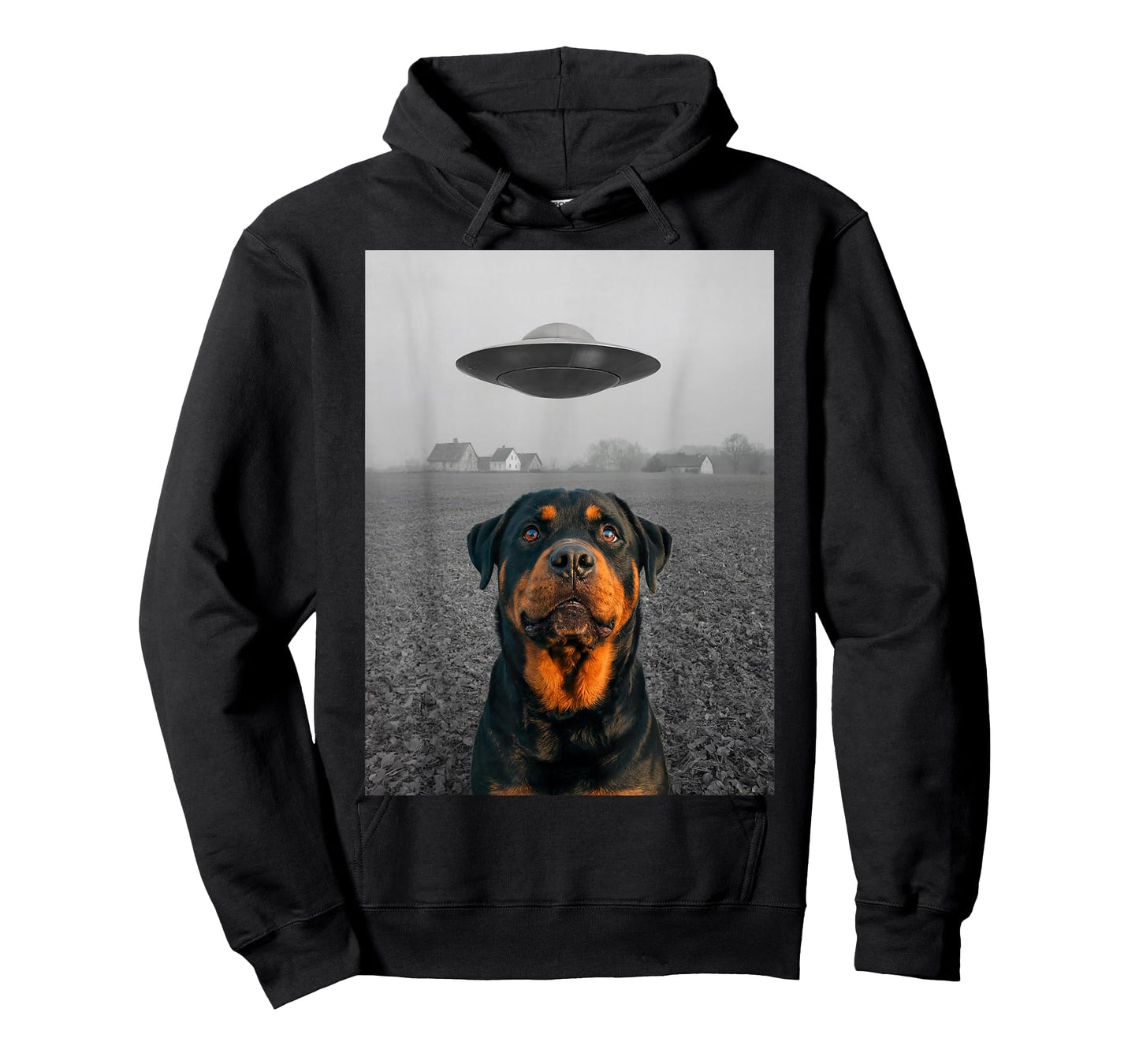 Funny Rottweiler UFO Alien Meme Artwork T-Shirt