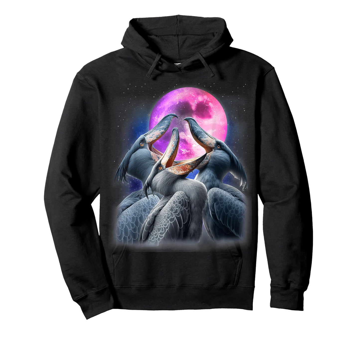 3 Shoebill Stork Howling At The Moon Funny Shoebill Bird T-Shirt