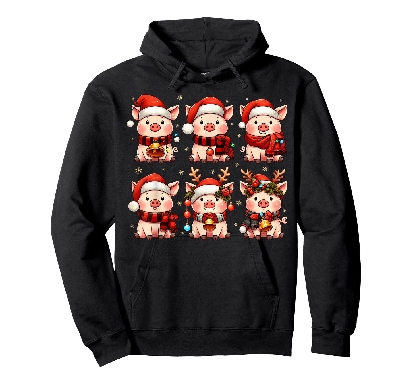 Cute Pig Santa Christmas Lights Funny Xmas Animal Lover T-Shirt