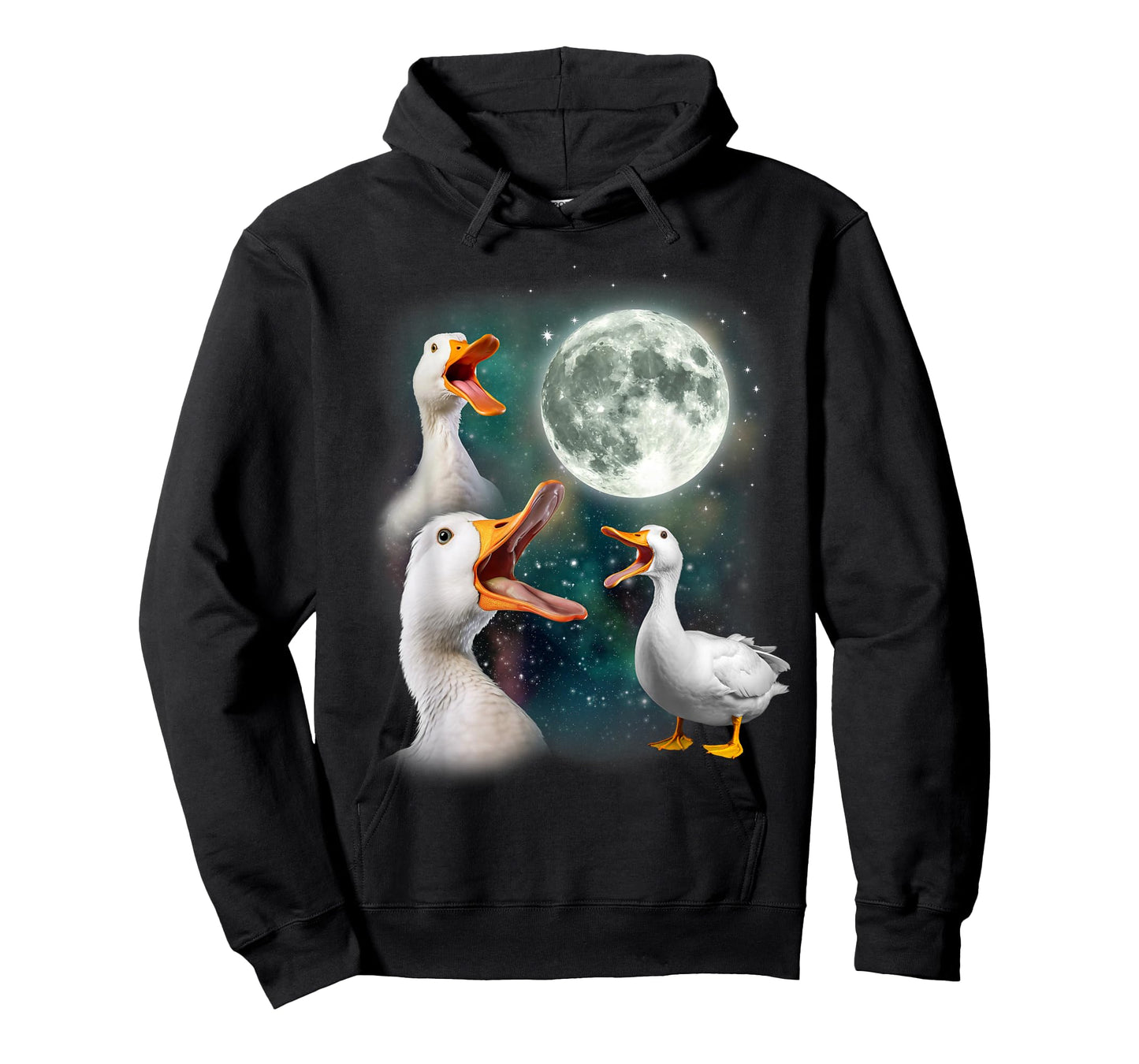 3 Ducks Howl At Moon | Funny Weird Cursed Pekin Duck Lover T-Shirt
