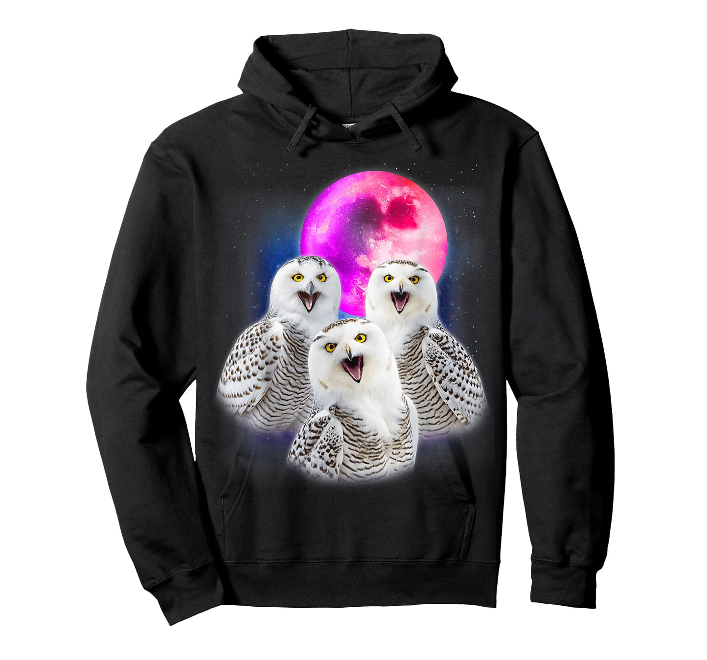 3 Snowy Owl Howling At The Moon Funny Owl Bird Lover Birder T-Shirt