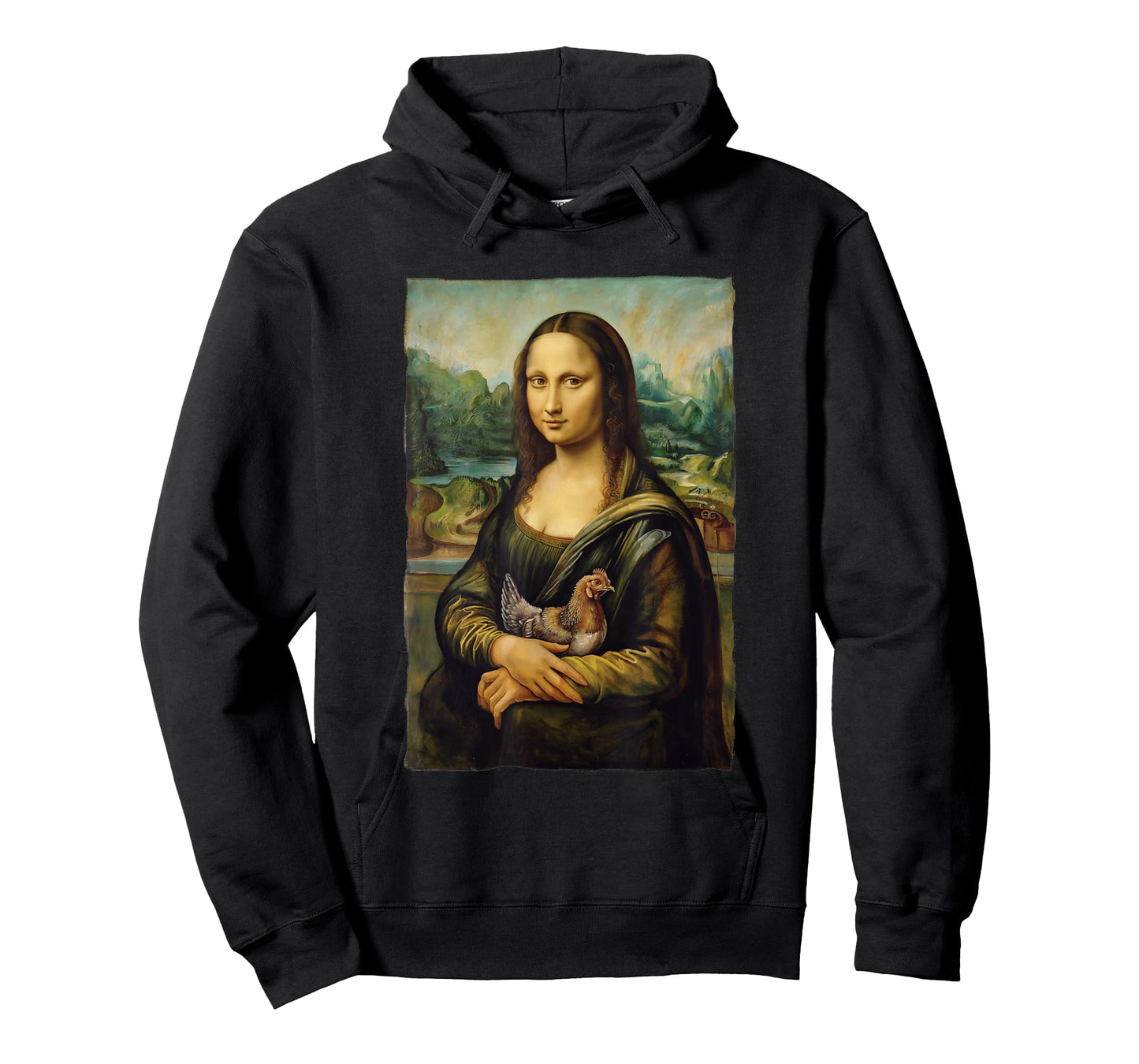 Mona Lisa Chicken Portrait Art Painting T-Shirt