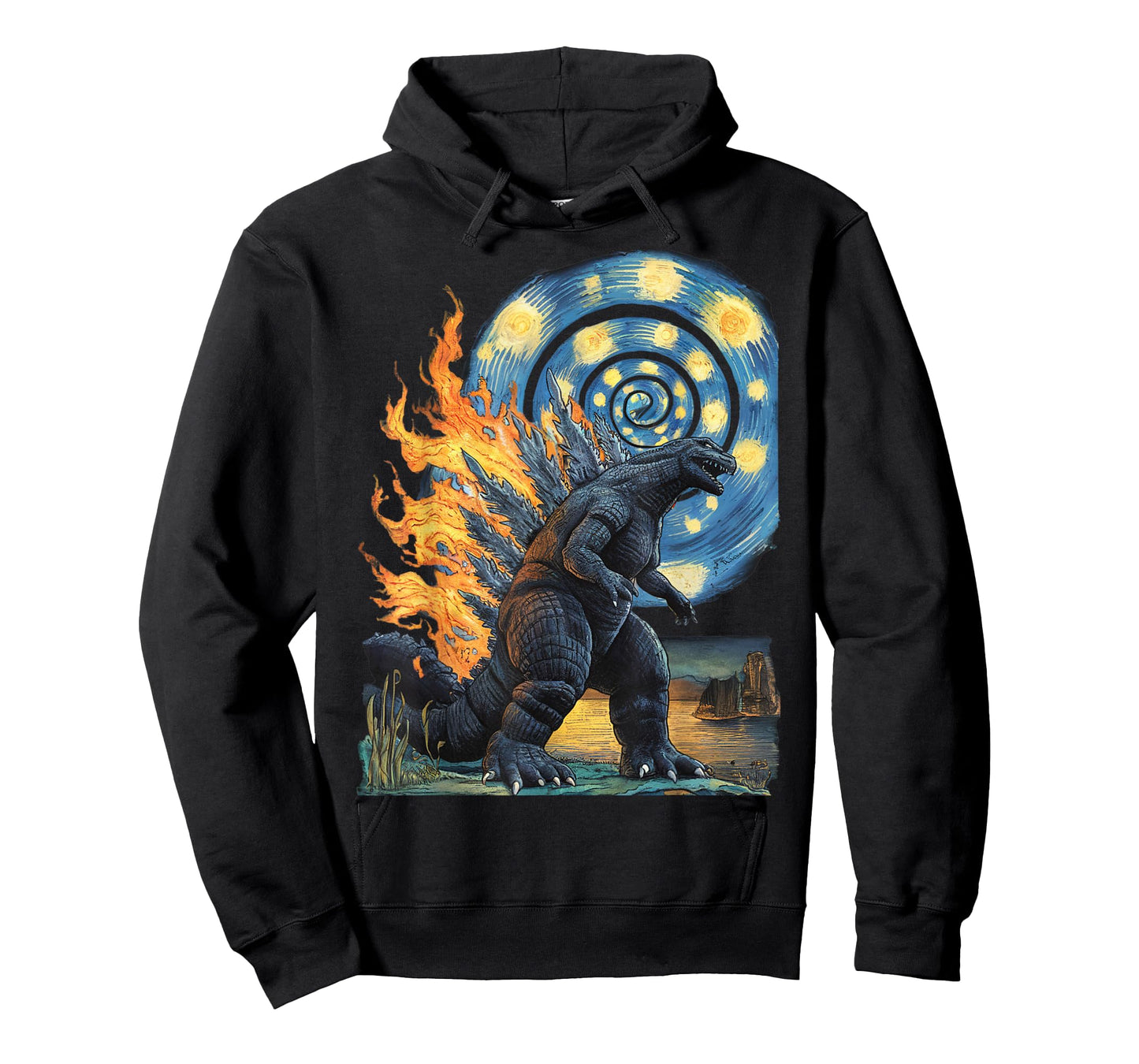 Kaiju Starry Night Japanese Art Anime Van Gogh Funny Gifts T-Shirt