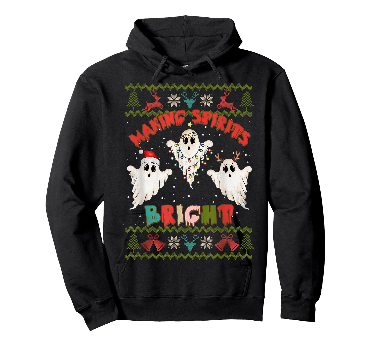 Making Spirits Bright Spooky Ugly Christmas Sweater T-Shirt