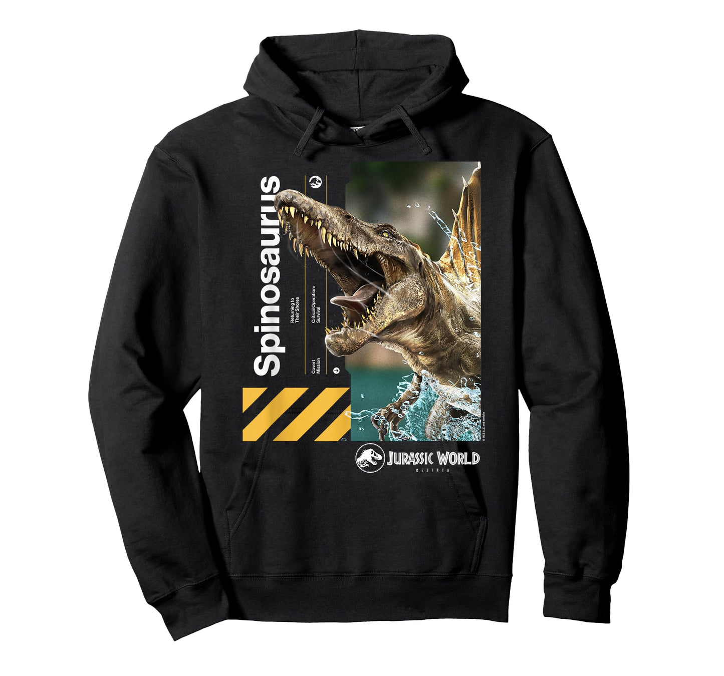 Jurassic World Spinosaurus T-Shirt, Unisex-Adults/Kids, Black, Small, Short Sleeve, Classic Fit, Cotton 80% Polyester 20%