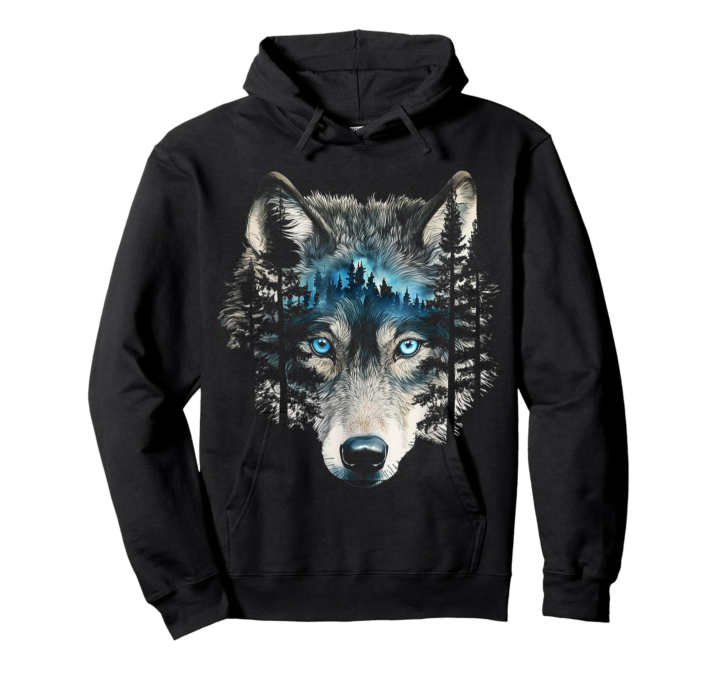 Wolf Nature Abstract Animal Art Blue Eyes Graphic Wolf T-Shirt