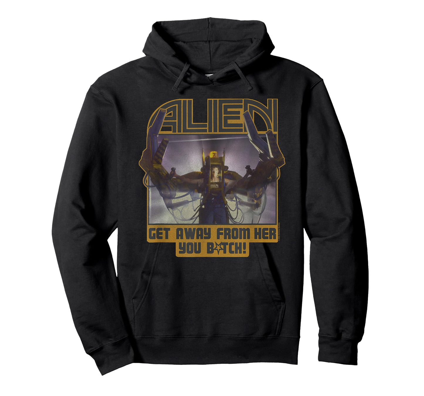Aliens Get Away From Her You B-tch! Big Chest Retro Poster T-Shirt