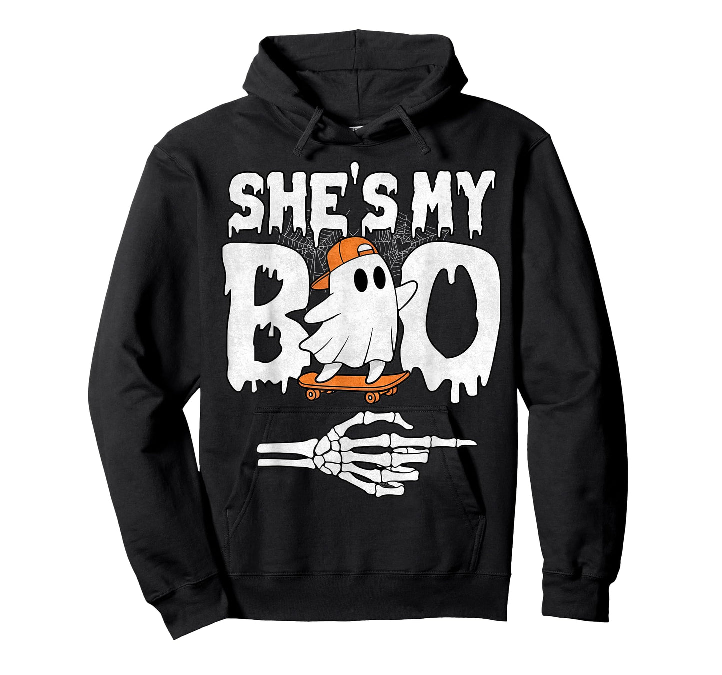 She's My Boo Couple Matching Halloween Skateboard Cool Ghost T-Shirt