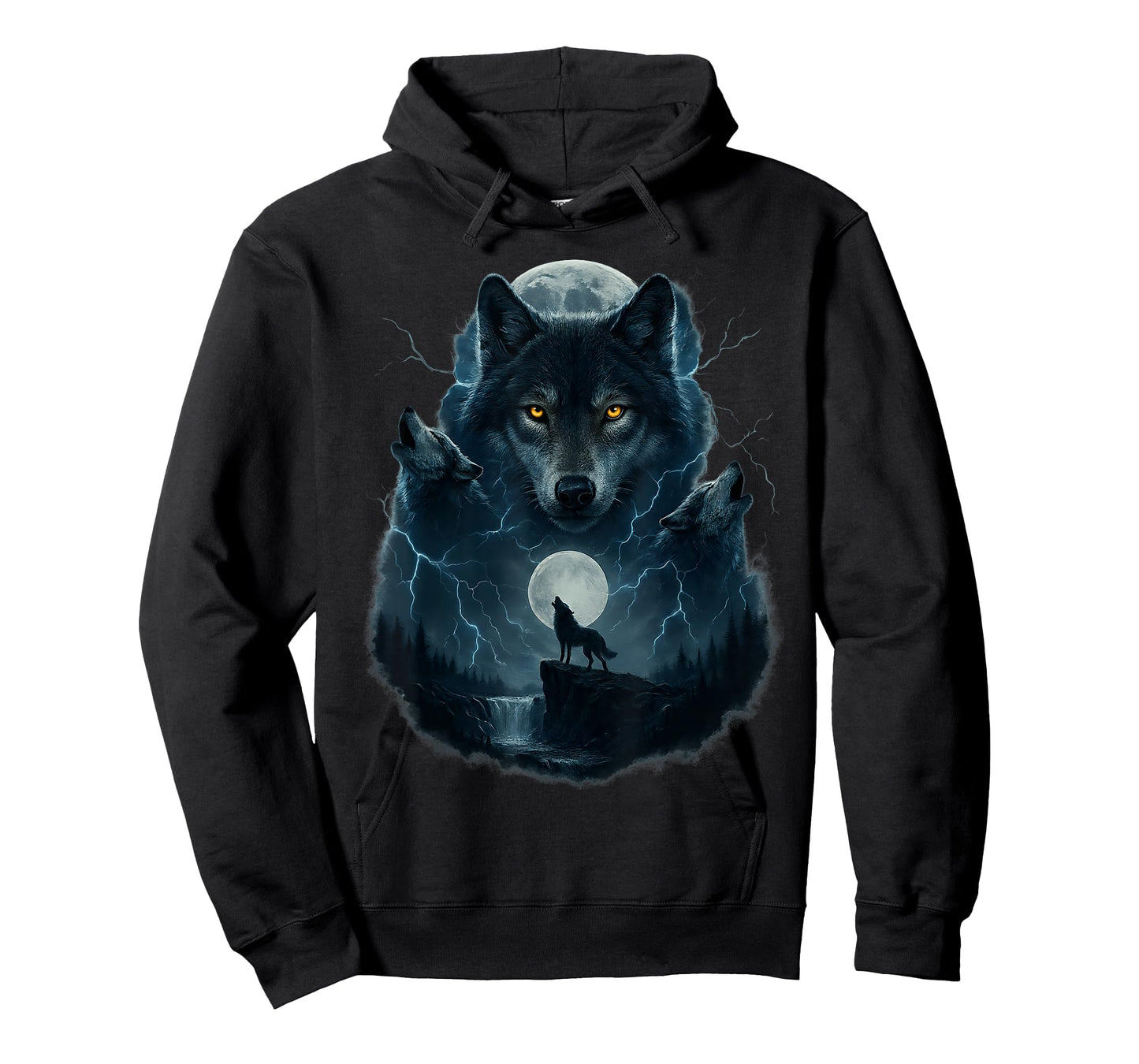 Wolf Howling at Moon Funny Graphic Tees Men Wolves T-Shirt