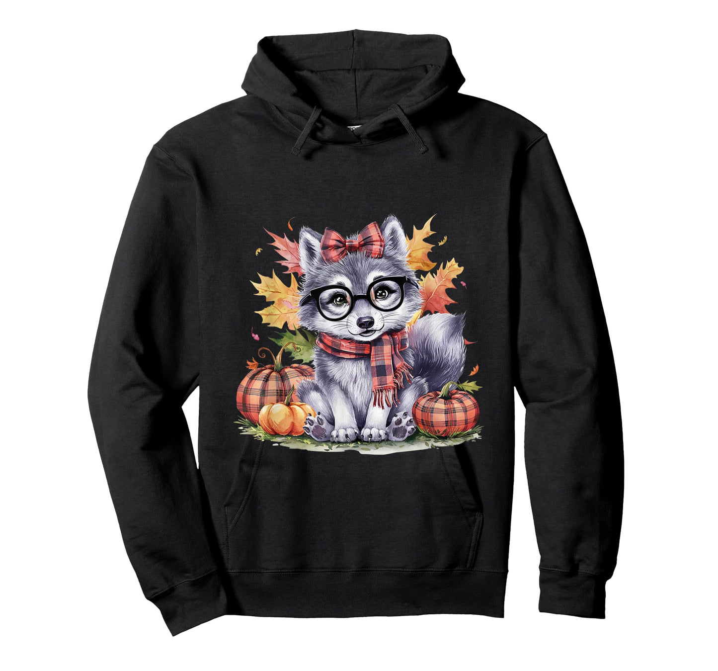 Fall Pumpkin Cute Wolf Fall Autumn Thanksgiving T-Shirt