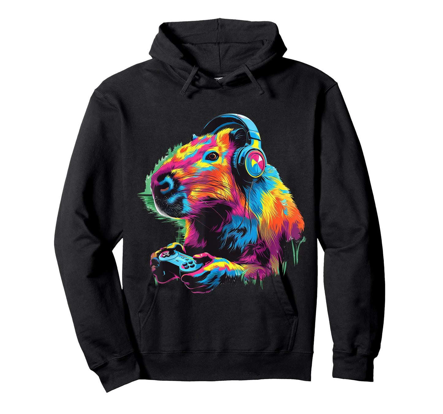 Colorful Capybara Funny Gamer Capybara Playing Video Games T-Shirt
