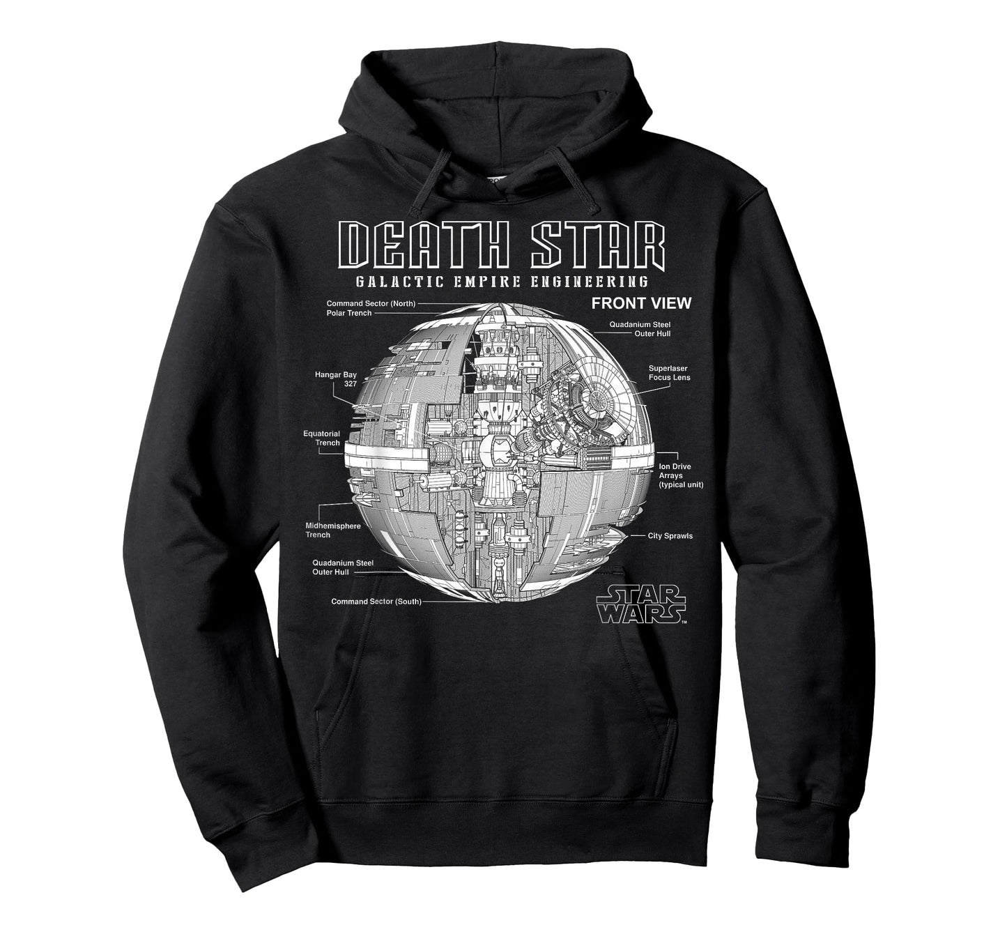 Star Wars Death Star Galactic Empire Engineering Diagram T-Shirt