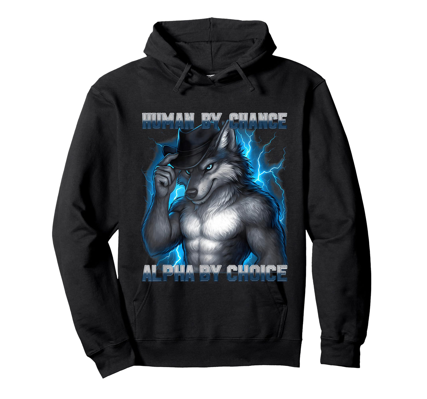 Funny Human by Chance Alpha by Choice Cool Alpha Wolf Meme T-Shirt
