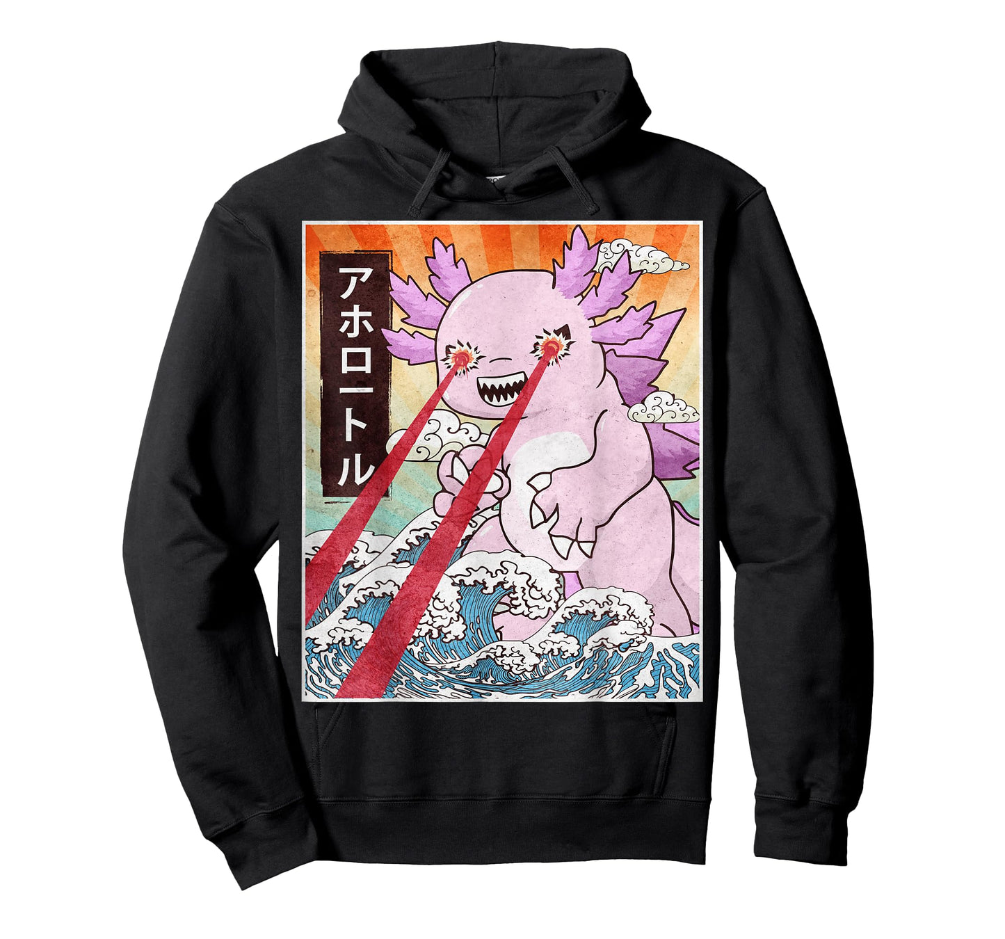 Kaiju Axolotl Japanese Monster Vintage Anime Manga Retro T-Shirt