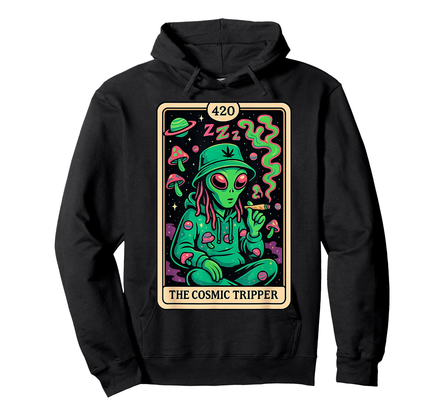Cosmic Tripper Alien 420 Stoner Psychedelic Weed Space Vibe T-Shirt
