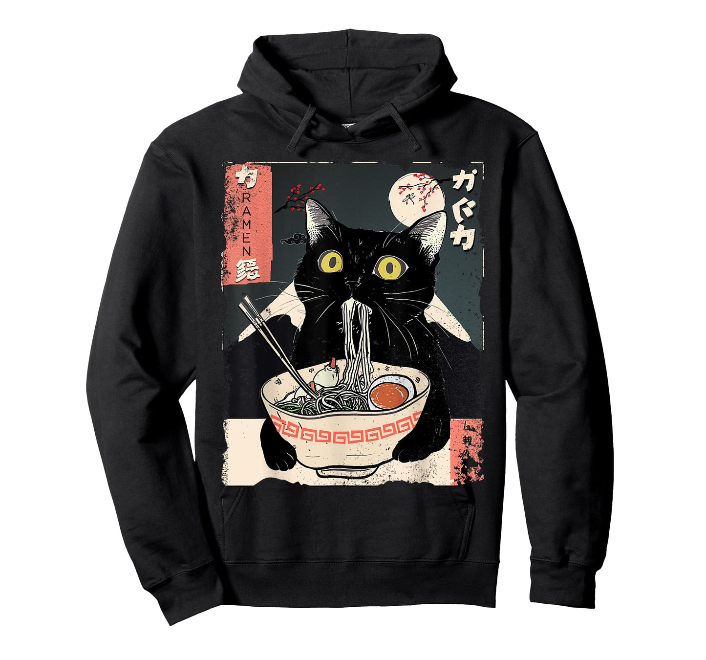 Kawaii Cat Eating Ramen Noodles Funny Anime Gift Girls Teens T-Shirt