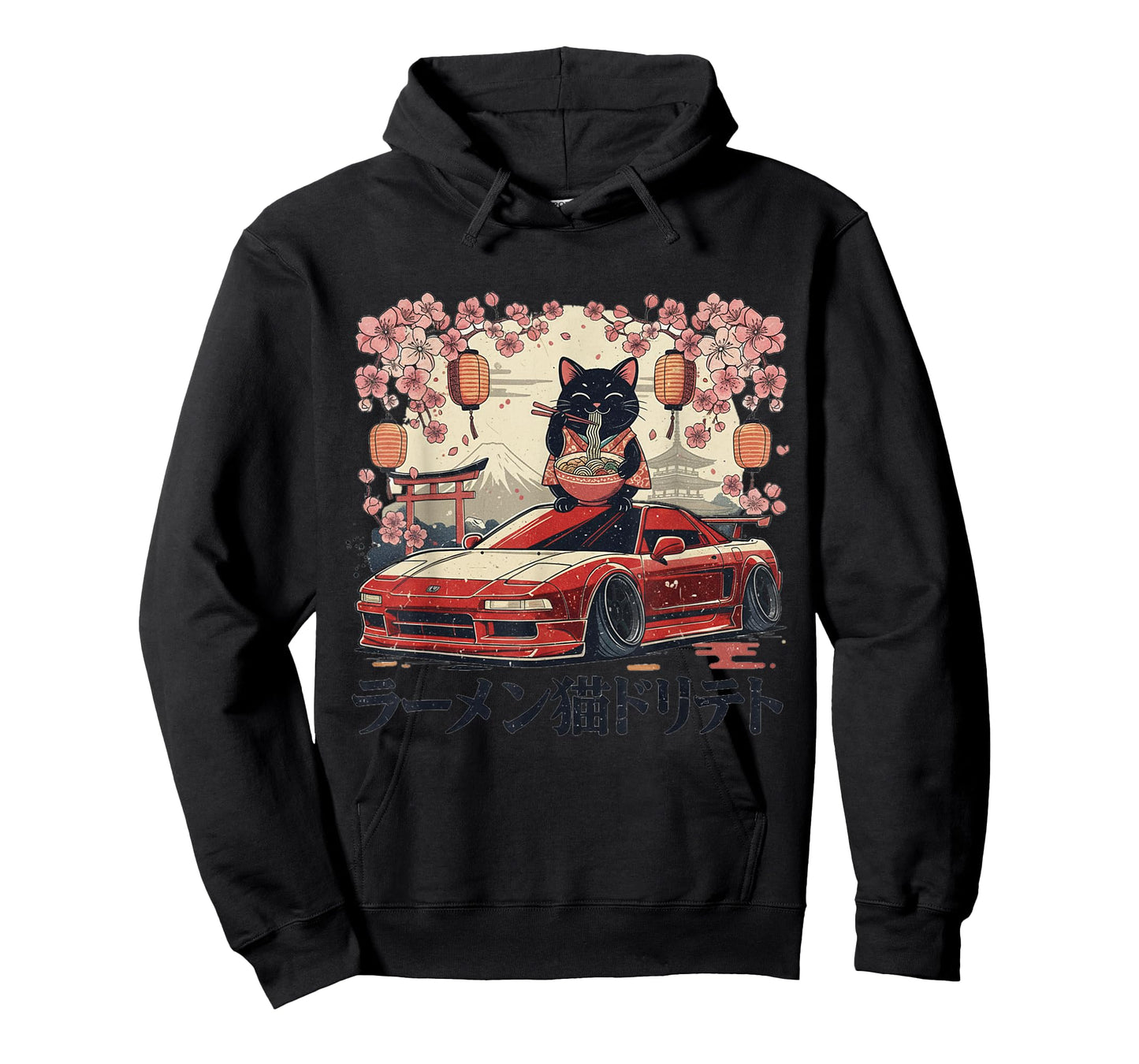 JDM Sports Car Anime Cat T-Shirt
