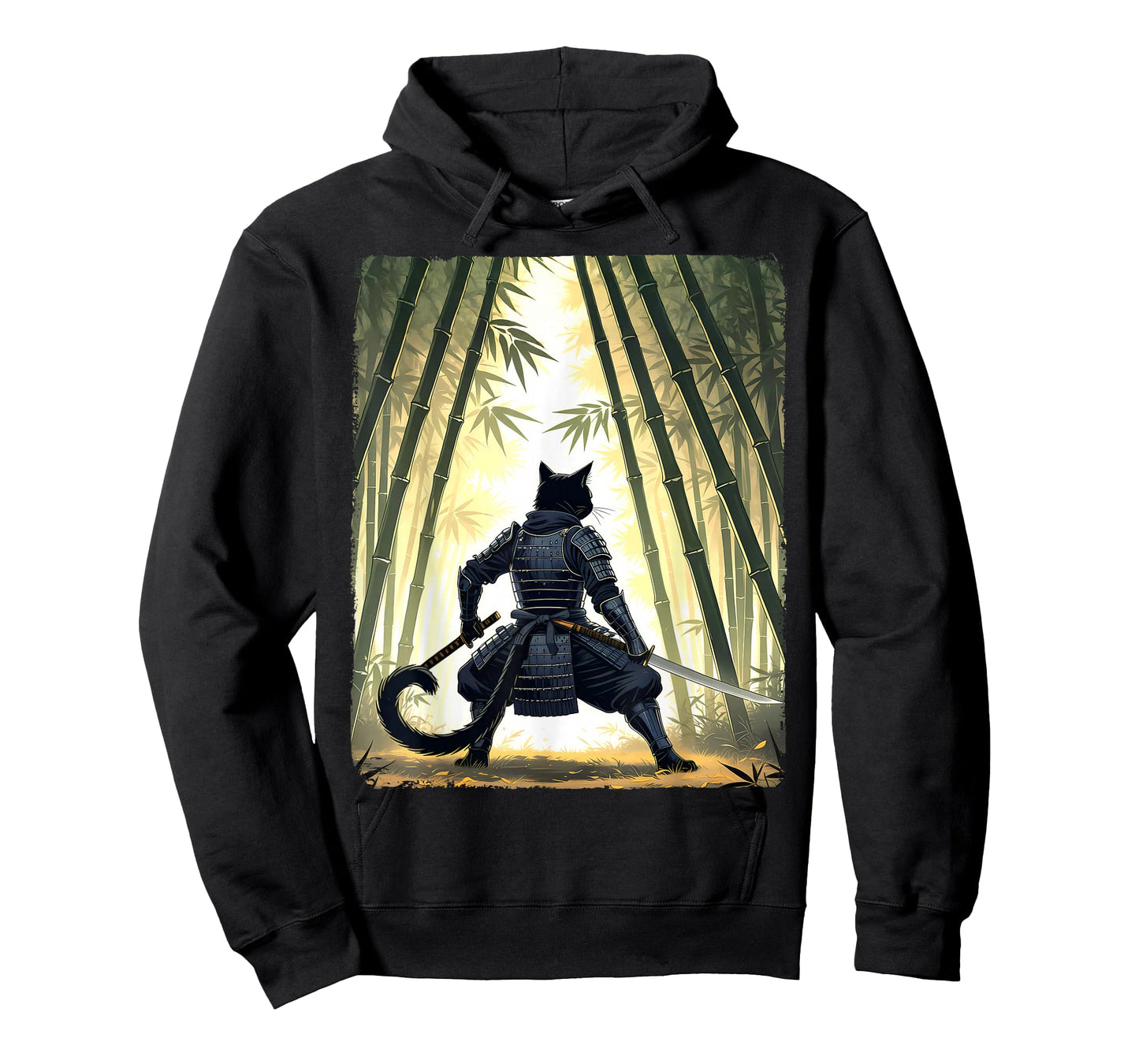 Samurai Cat Warrior Vintage Ukiyo-e Art Japanese Graphic T-Shirt