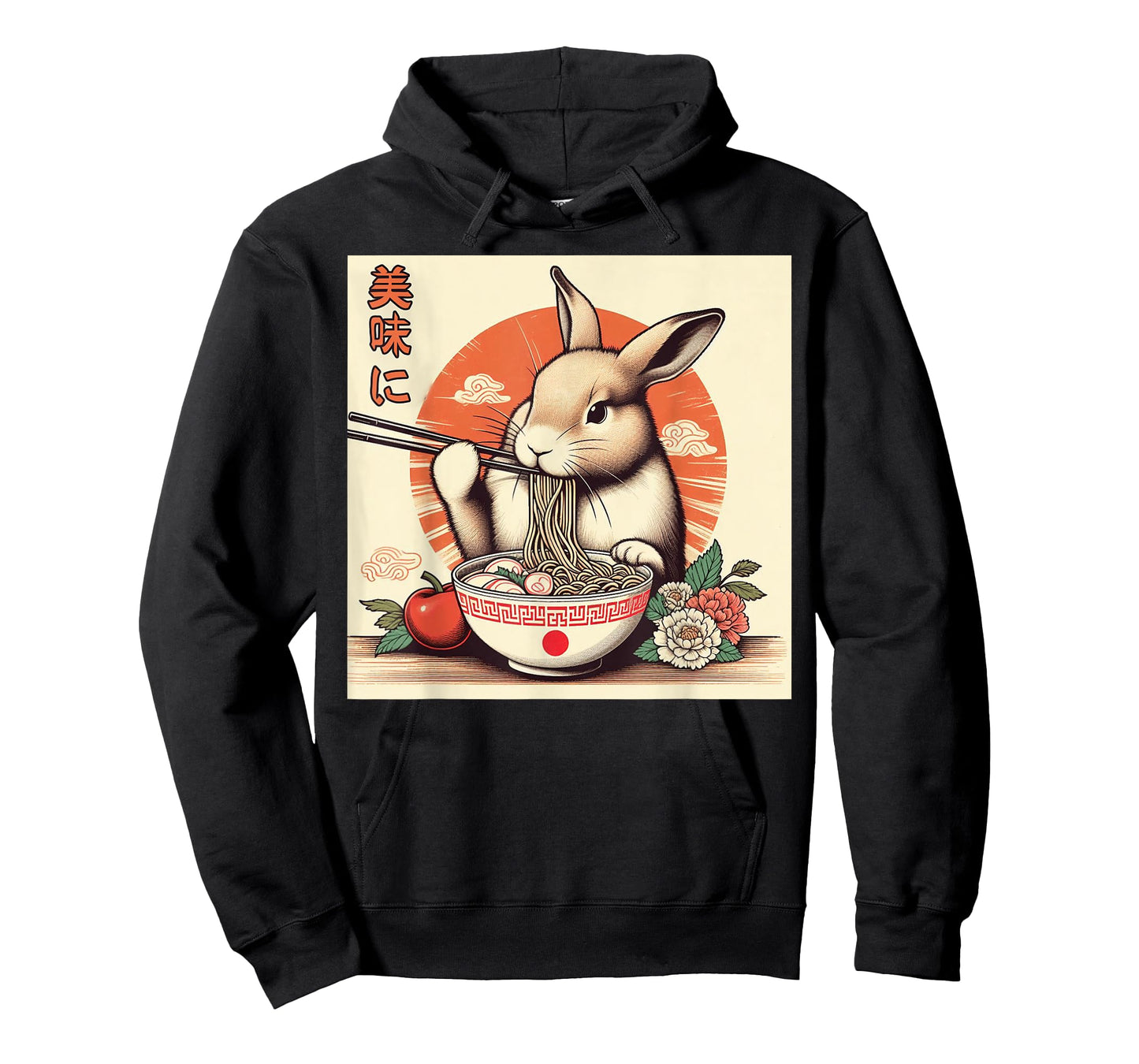 Funny Rabbits Eating Ramen Japanese Monster Lover Birthday T-Shirt