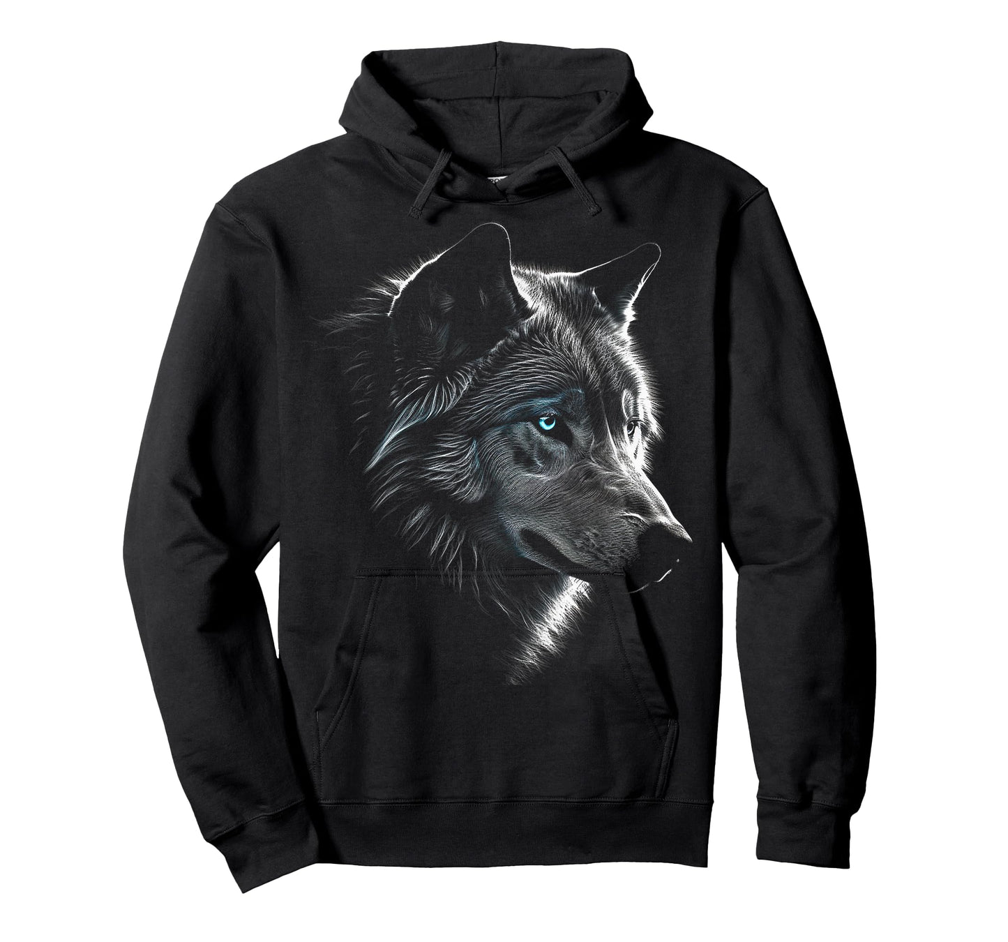 Wolf Portrait Blue Eyes - Artwork | Animal Motif Wolf T-Shirt