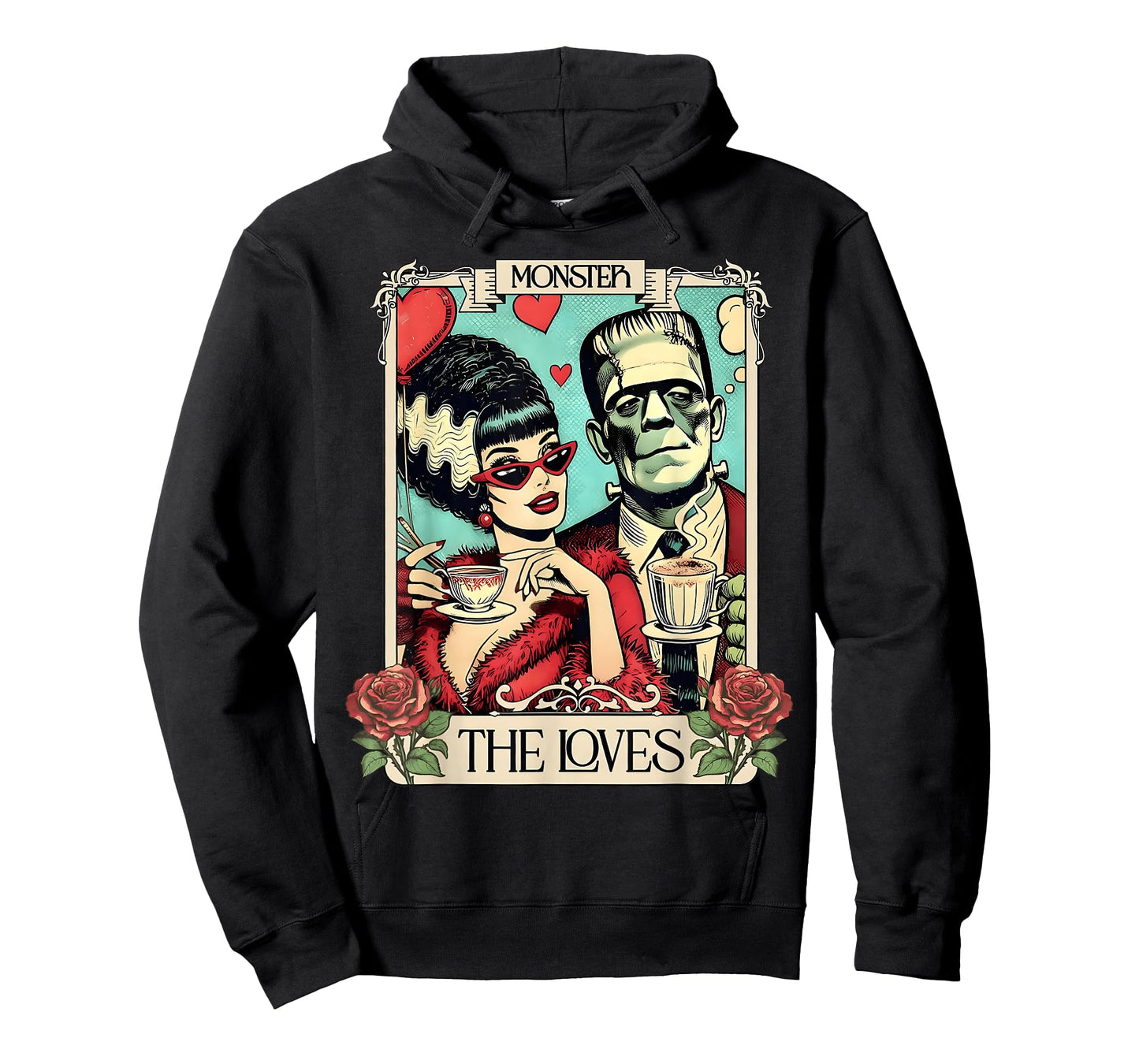 The Monster Frankenstein and Bride The Lovers Tarot Card T-Shirt