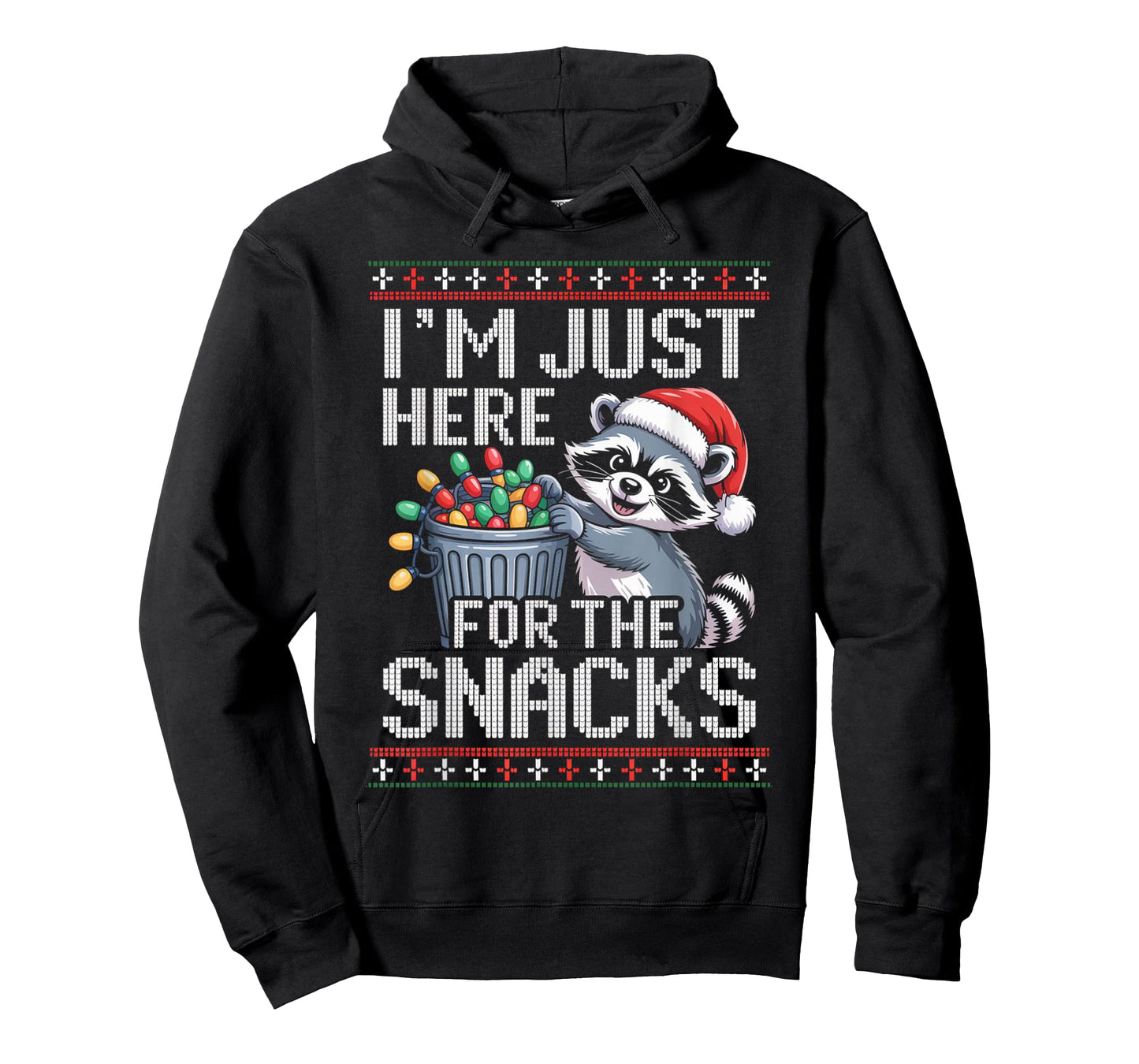 I’m Just Here for The Snacks Raccoon Christmas Ugly Sweater T-Shirt