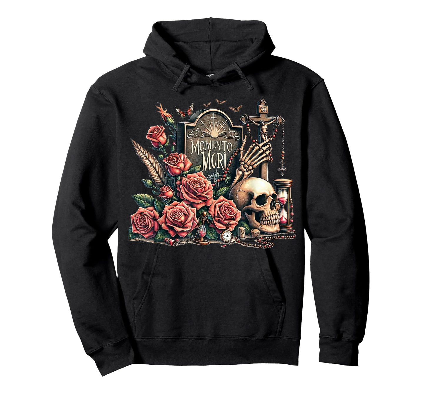 Memento Mori Catholic Crucifix Traditional Latin Mass Skull T-Shirt