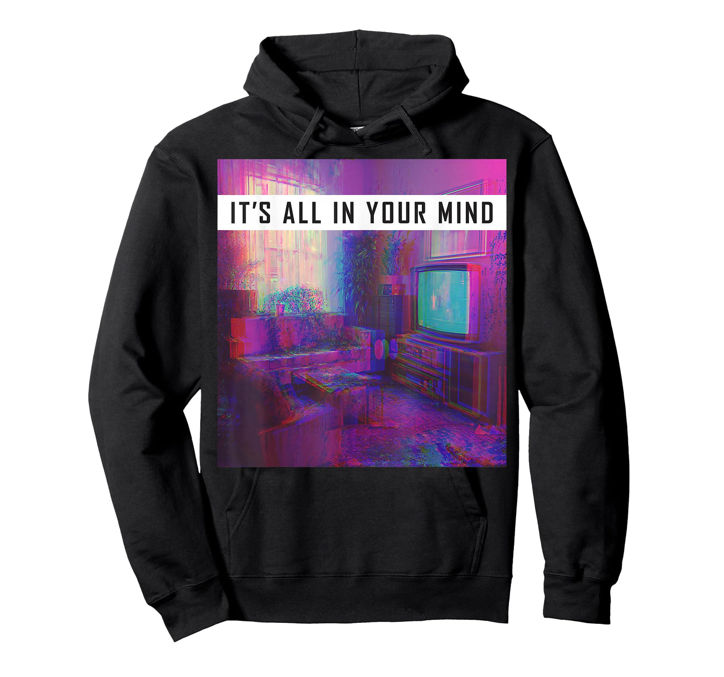 Vaporwave Aesthetic "It's All In Your Mind" Glitch Art T-Shirt
