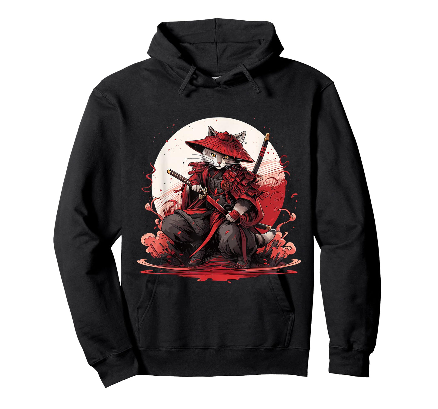 Japanese Art Cat Ninja Ukiyo-e Anime Style Samurai Cat T-Shirt for Men Women Girls Kids