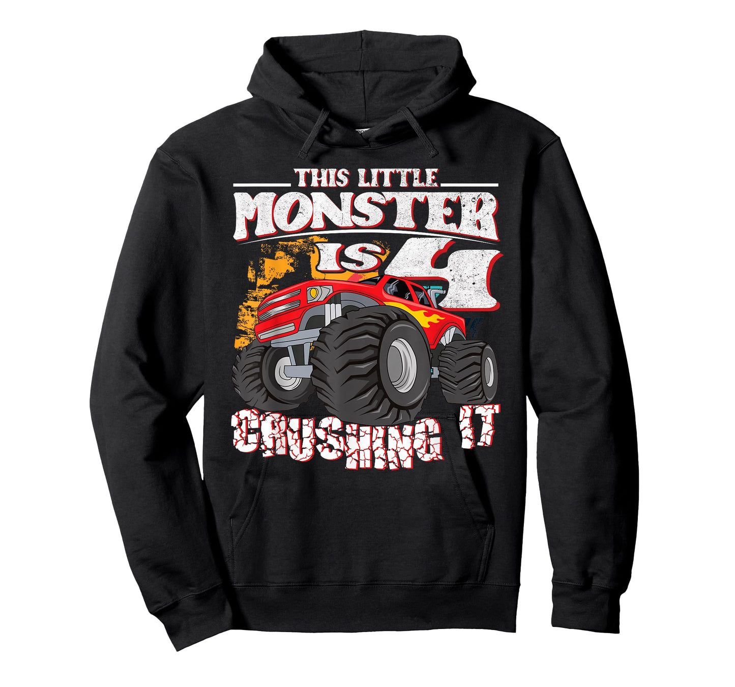 4th Birthday Kids This Little Monster Truck T-Shirt