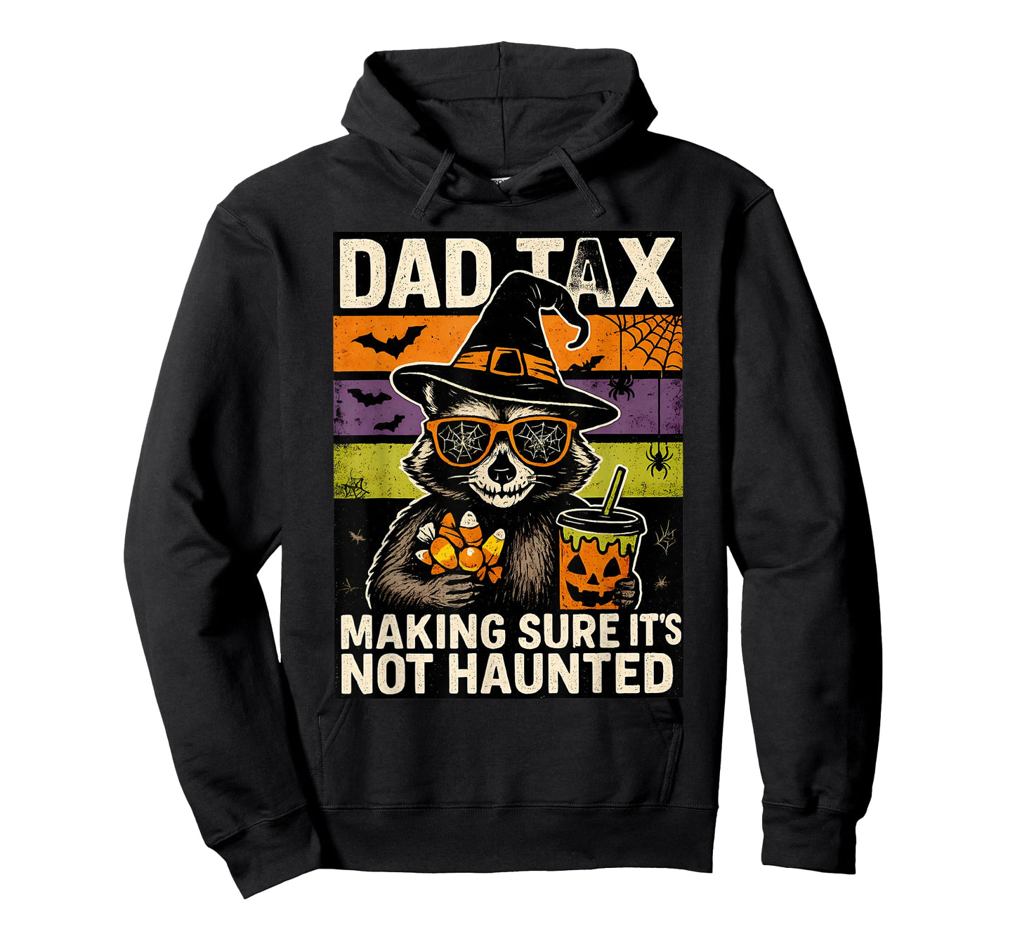 Dad Tax Making Sure It's Not Haunted Halloween Raccoon Witch T-Shirt