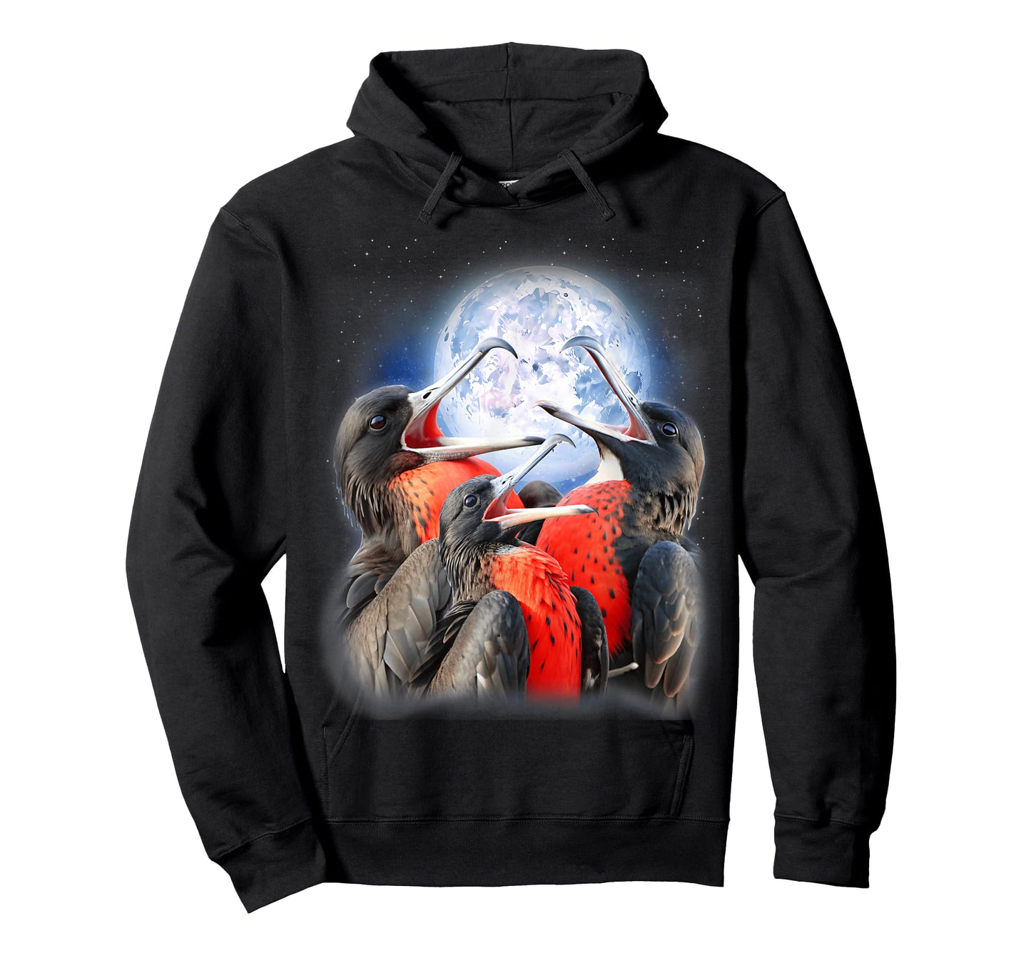 3 Frigate Birds Howling At The Moon Funny Bird Lover Birder T-Shirt