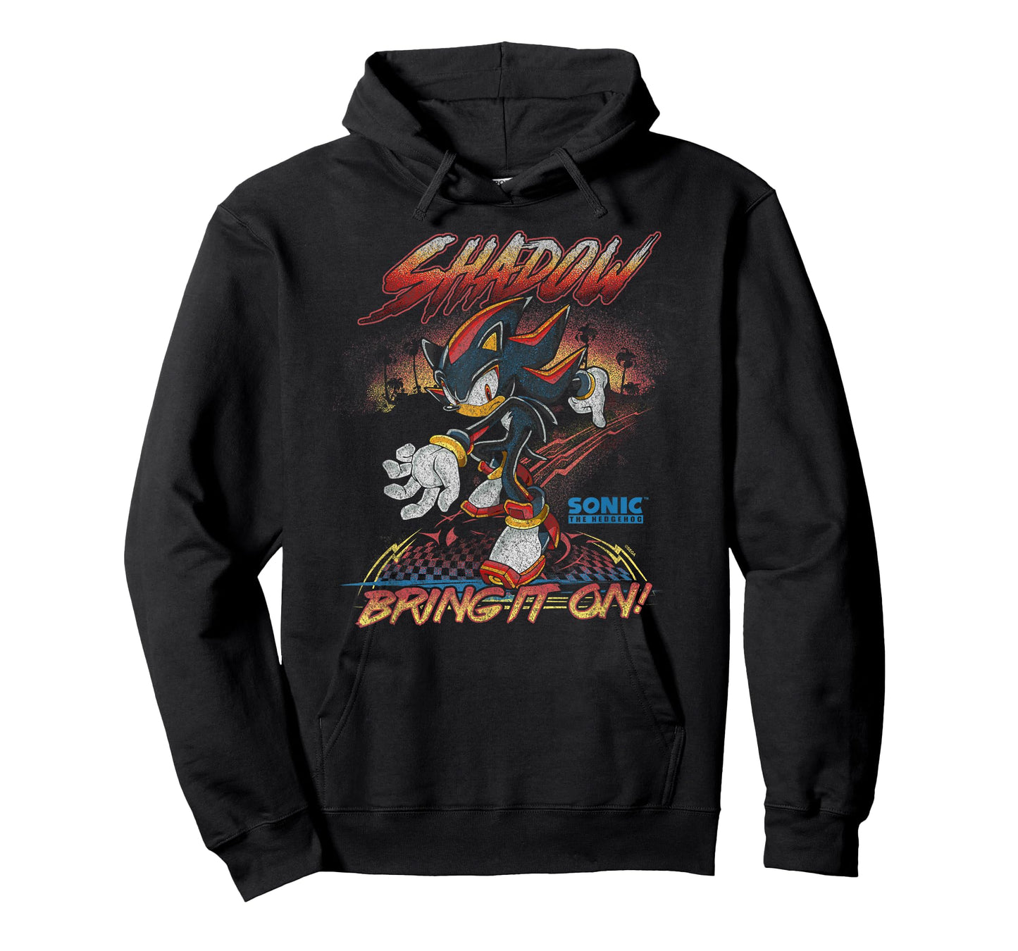Sonic The Hedgehog Shadow Bring It On! Distressed Poster T-Shirt
