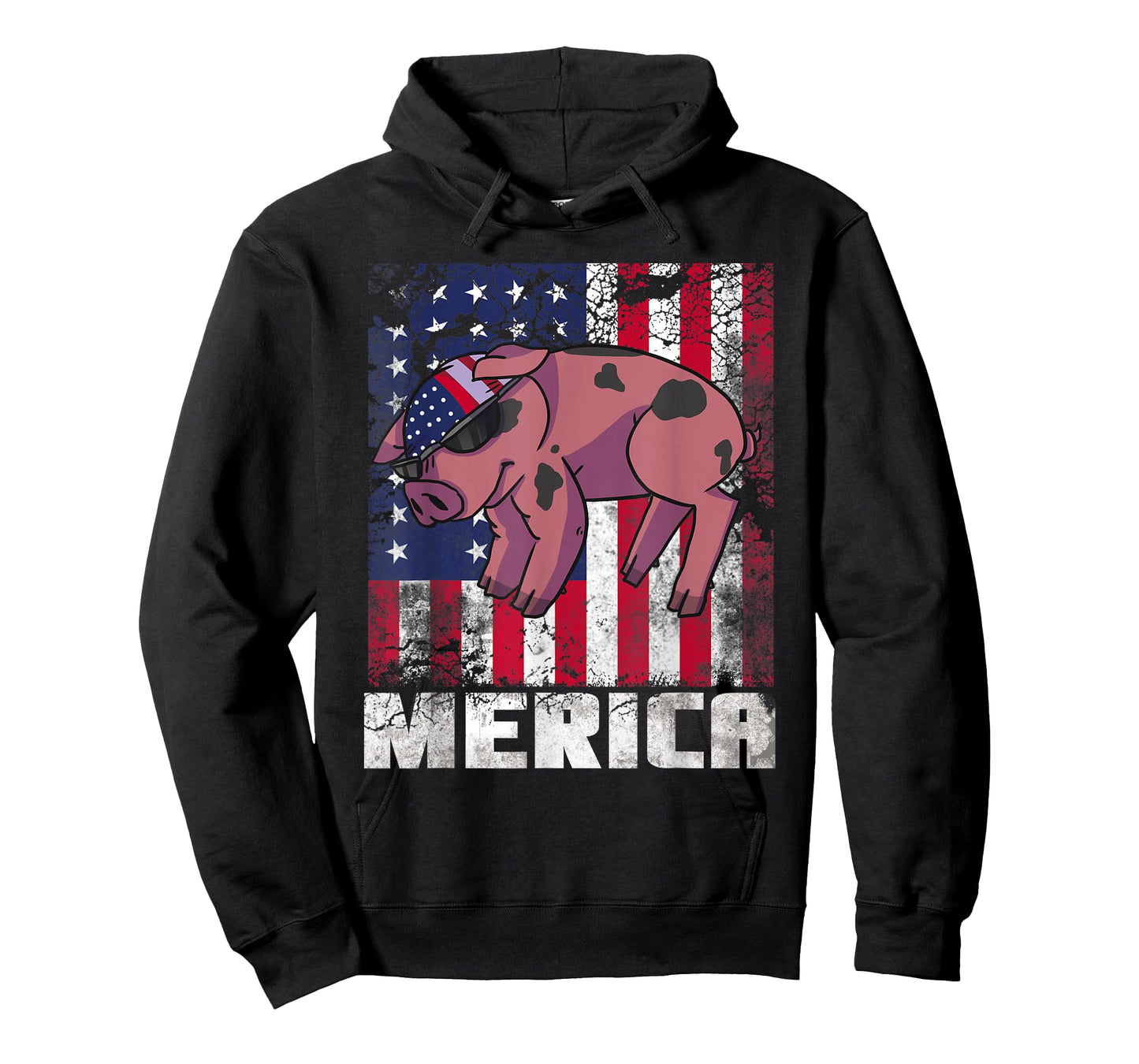 Merica Pig USA American Flag 4th of July Patriotic Gift T-Shirt