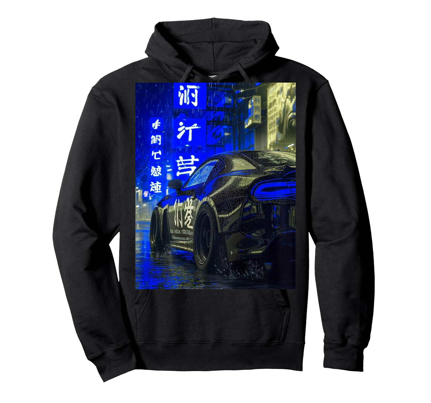 JDM Japan Drifting Tuning Car Tokyo at Night On The Back T-Shirt