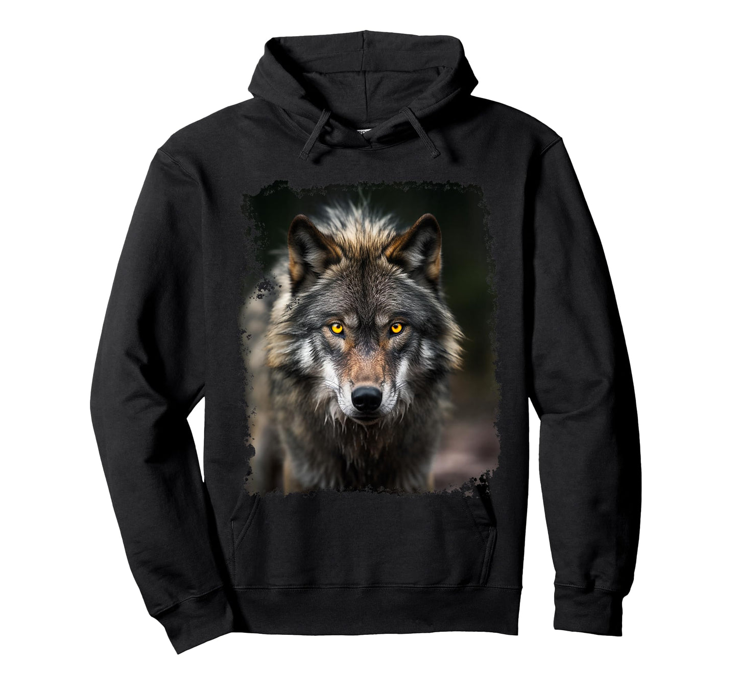 Noah&Friends Unisex Vintage Wolf T-Shirt, Black, Small, Short Sleeve