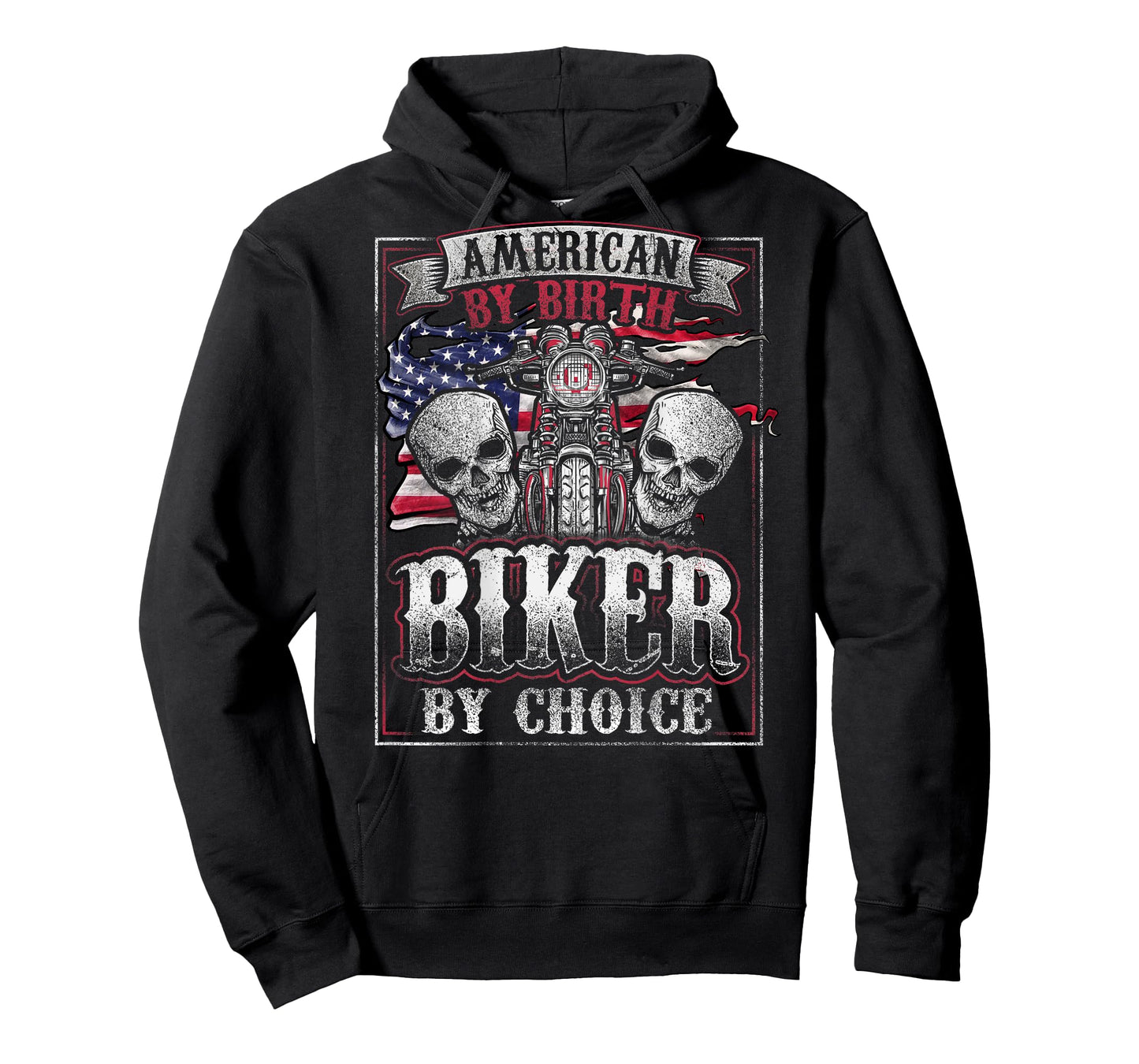 American By Birth Biker By Choice Patriotic Motorcycle T-Shirt