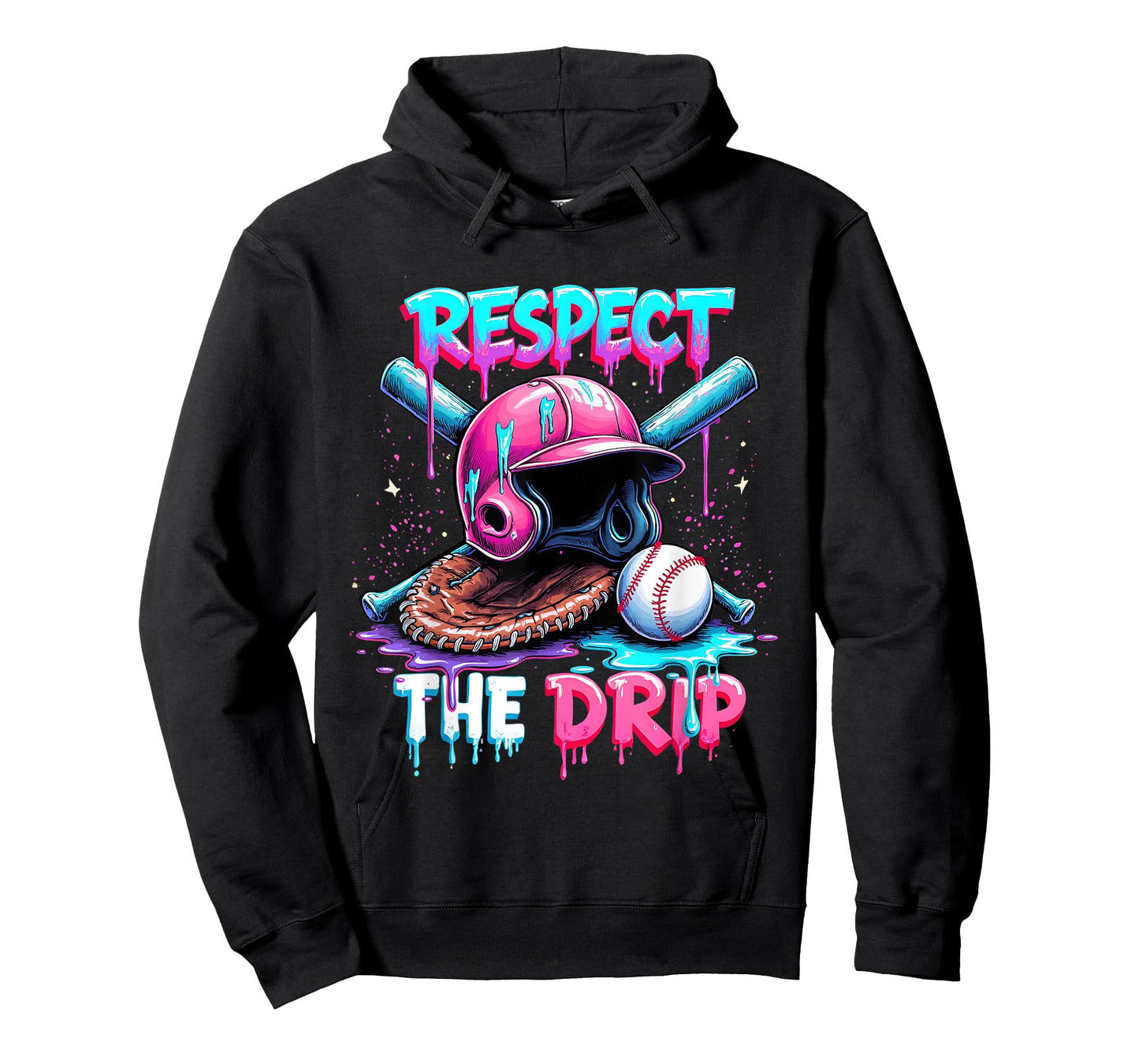 Respect The Drip Baseball Ice Cream Drip Vibes Squad T-Shirt