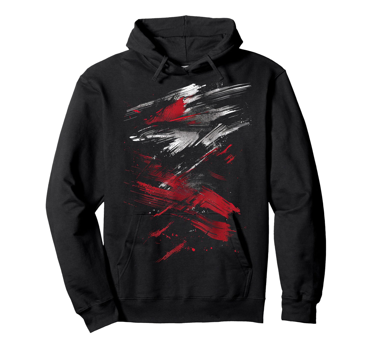 Red and Black Dynamic Splatter Graphic T-Shirt