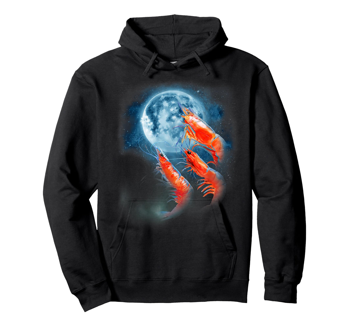Funny Prawn Shirt - Shrimp Shirt - Howling at the Moon T-Shirt