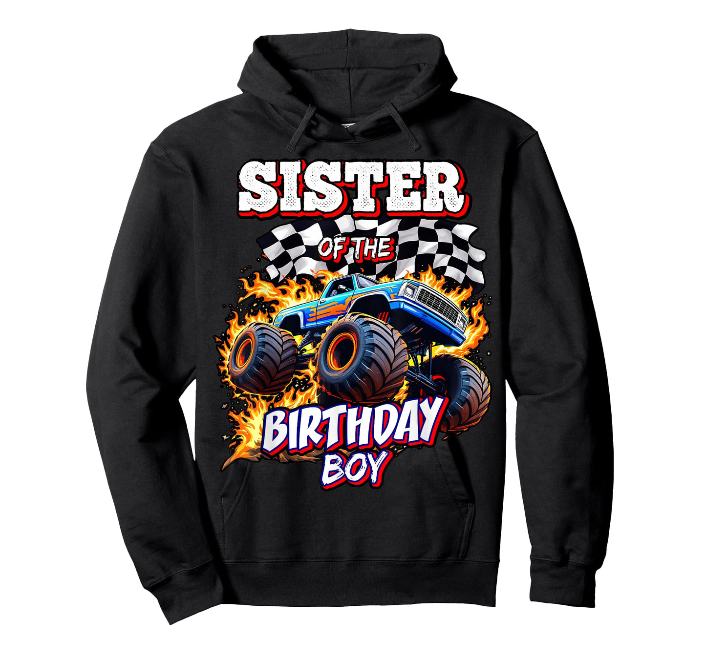 Sister of the Birthday Boy Monster Truck Birthday Party T-Shirt