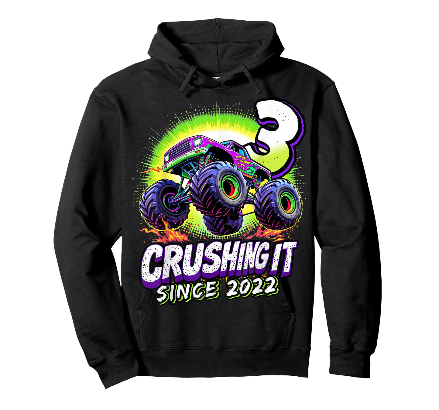 Birthday Monster Truck 3 year Old Boys 3rd Party Born 2022 T-Shirt