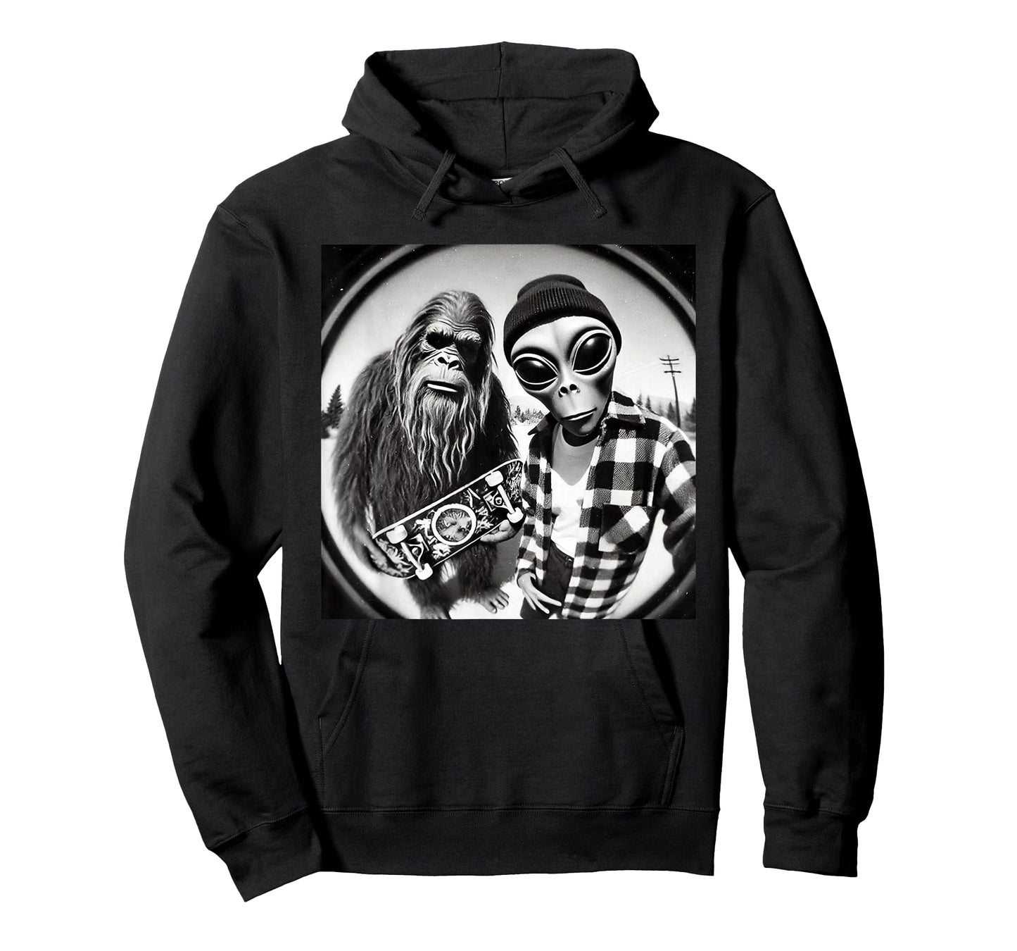 90s Grunge Funny Bigfoot Vintage Rock N Roll Alien Sasquatch T-Shirt