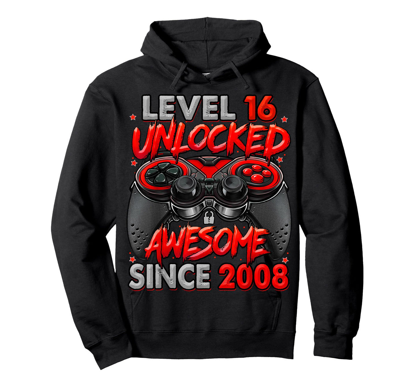 Level 16 Unlocked Awesome Since 2008 Gaming 16th Birthday T-Shirt