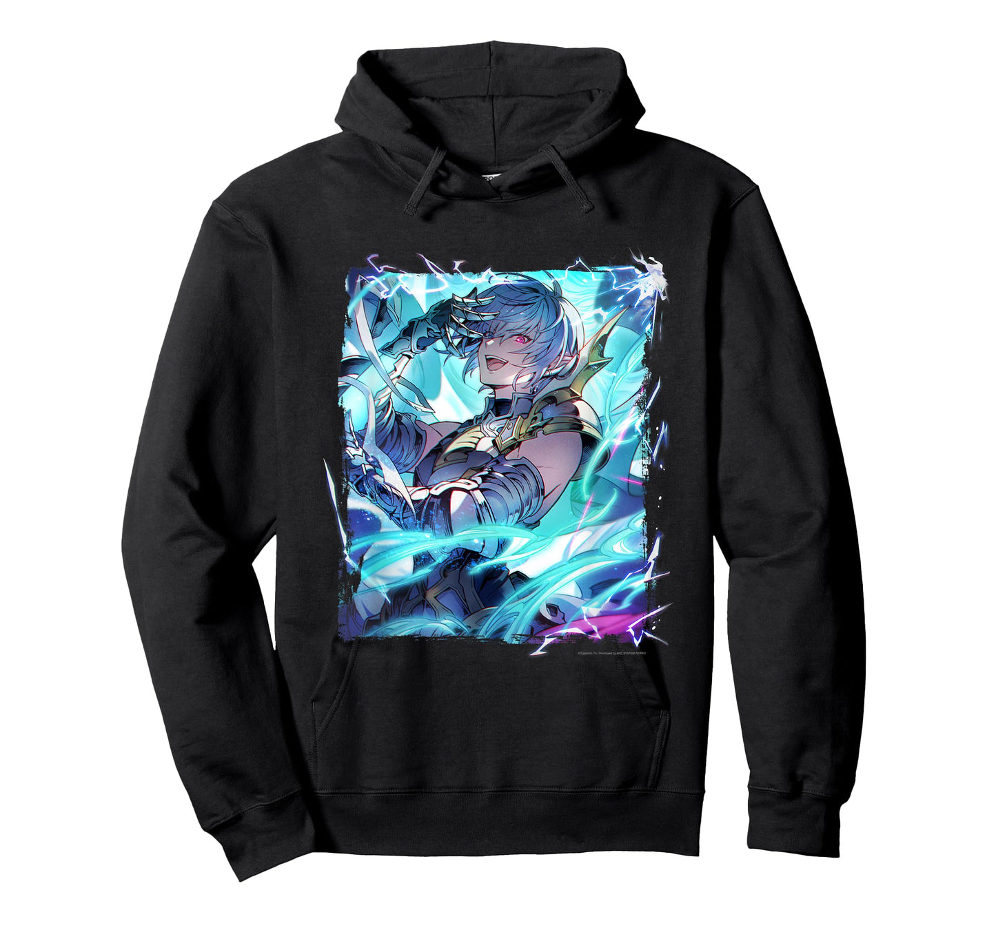 Cygames, Inc. Granblue Fantasy Versus: Rising T-Shirt - Black, Small, Unisex-Adults, Anime, Modern Anime Cartoon T-Shirt, Crew Collar, Short Sleeve